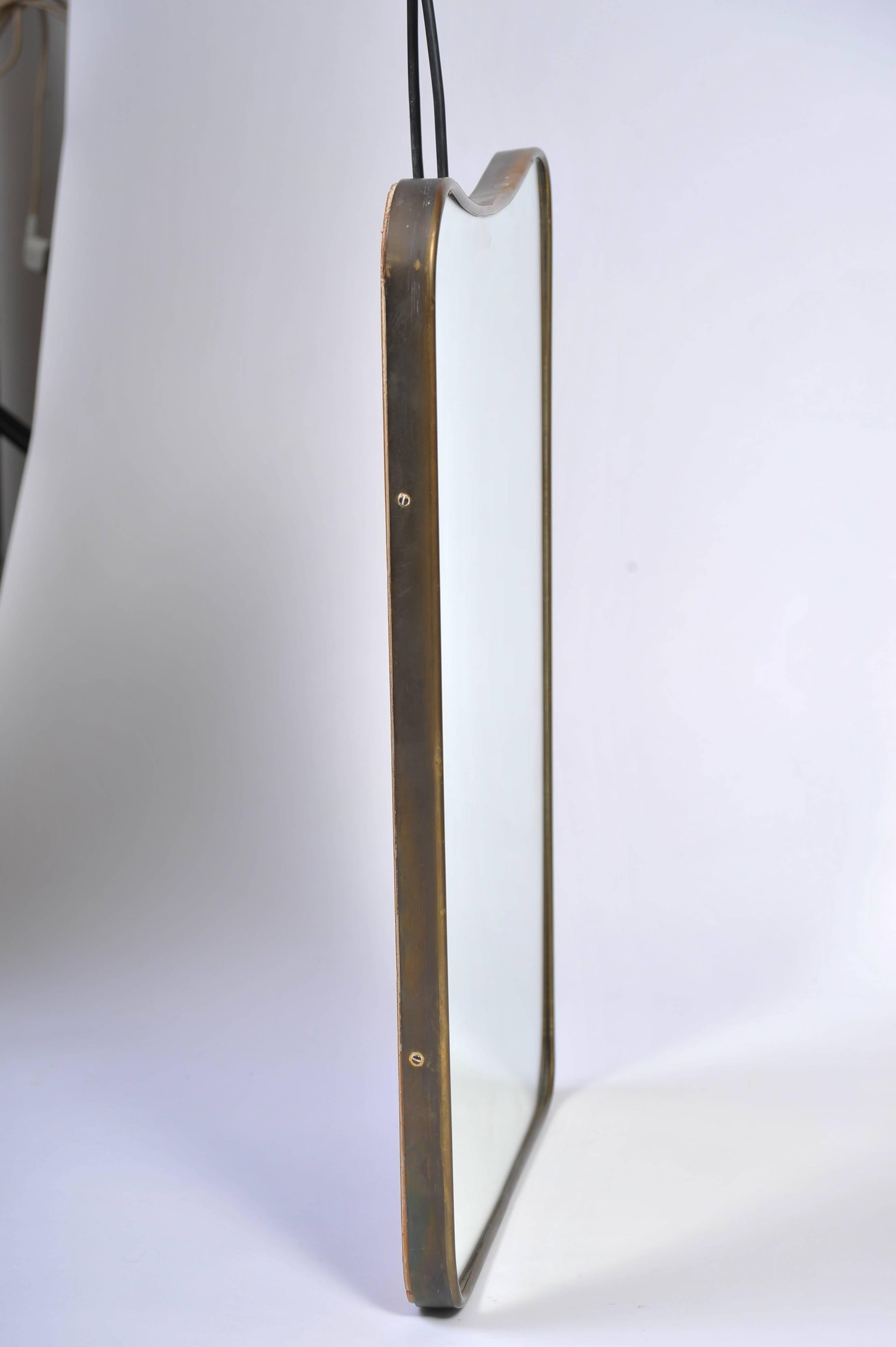 1960s Italian Brass Frame Mirror by Gio Ponti In Good Condition In London, GB