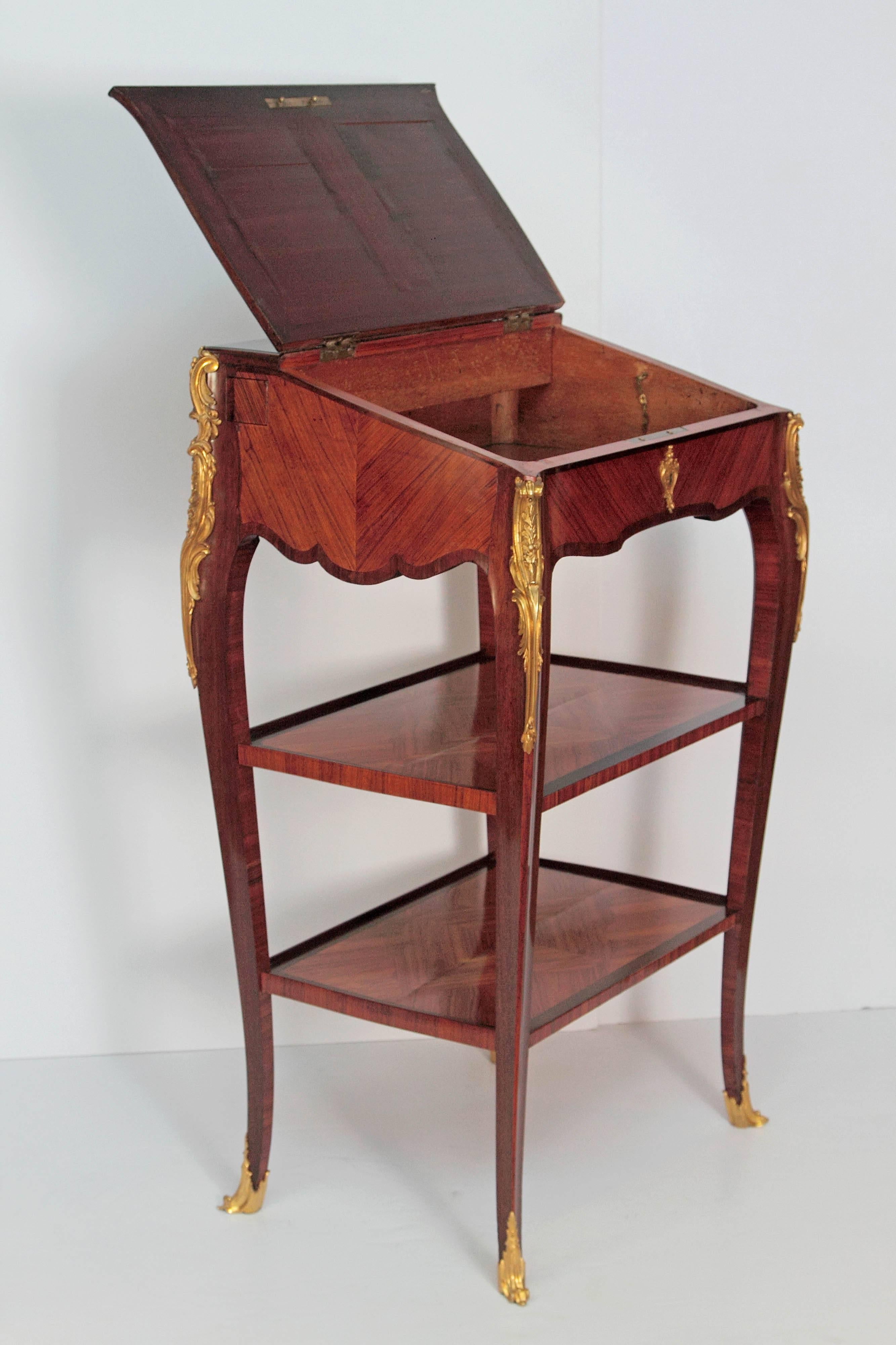 19th Century Louis XV Style Tall Standing Desk / Table by Alfred Emmanuel Louis Beurdley For Sale