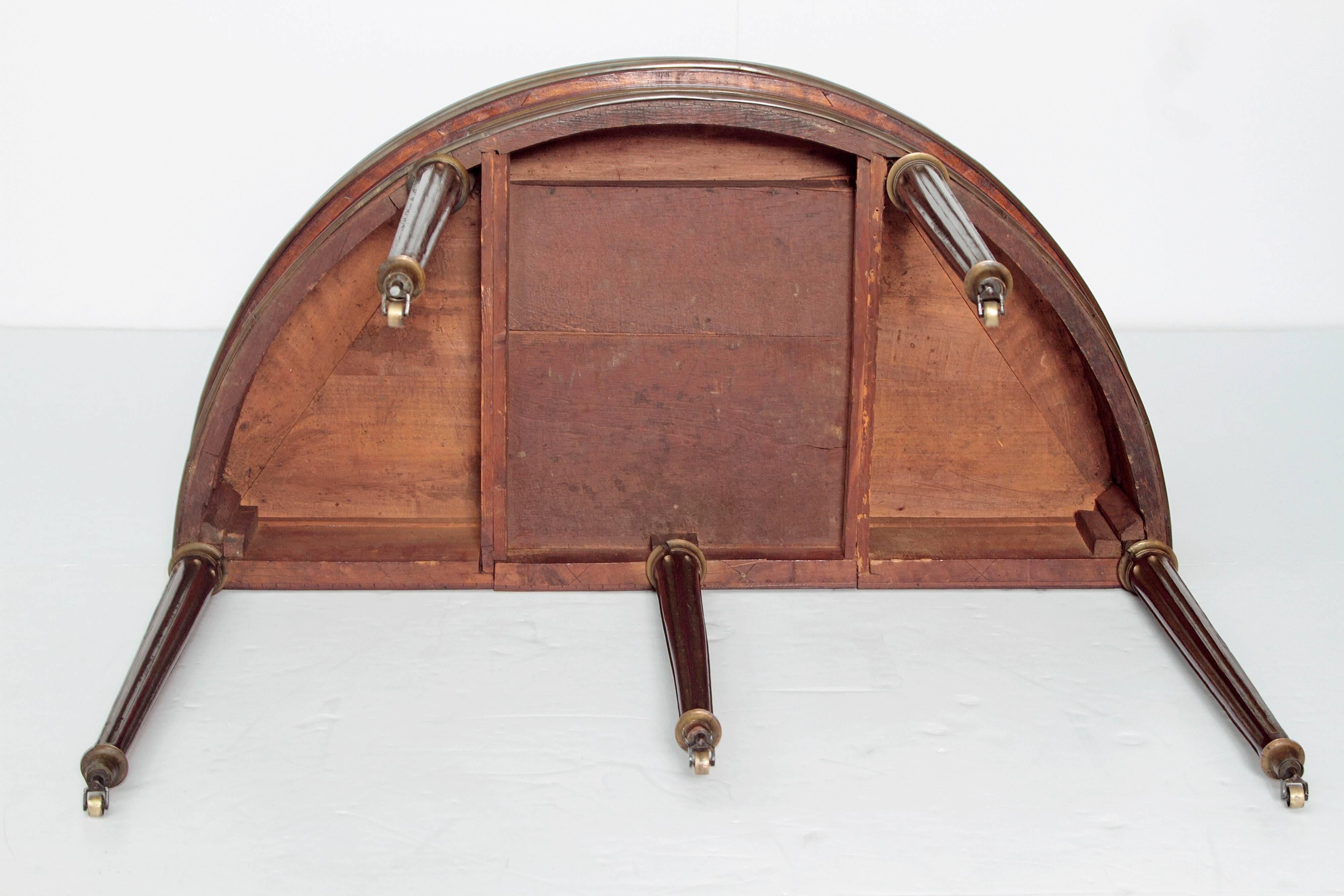 Period French Directoire Triple Top Games Table or Demilune Console Table 1