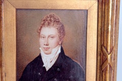 Pair of Period Portrait Miniatures / English Regency Gentlemen