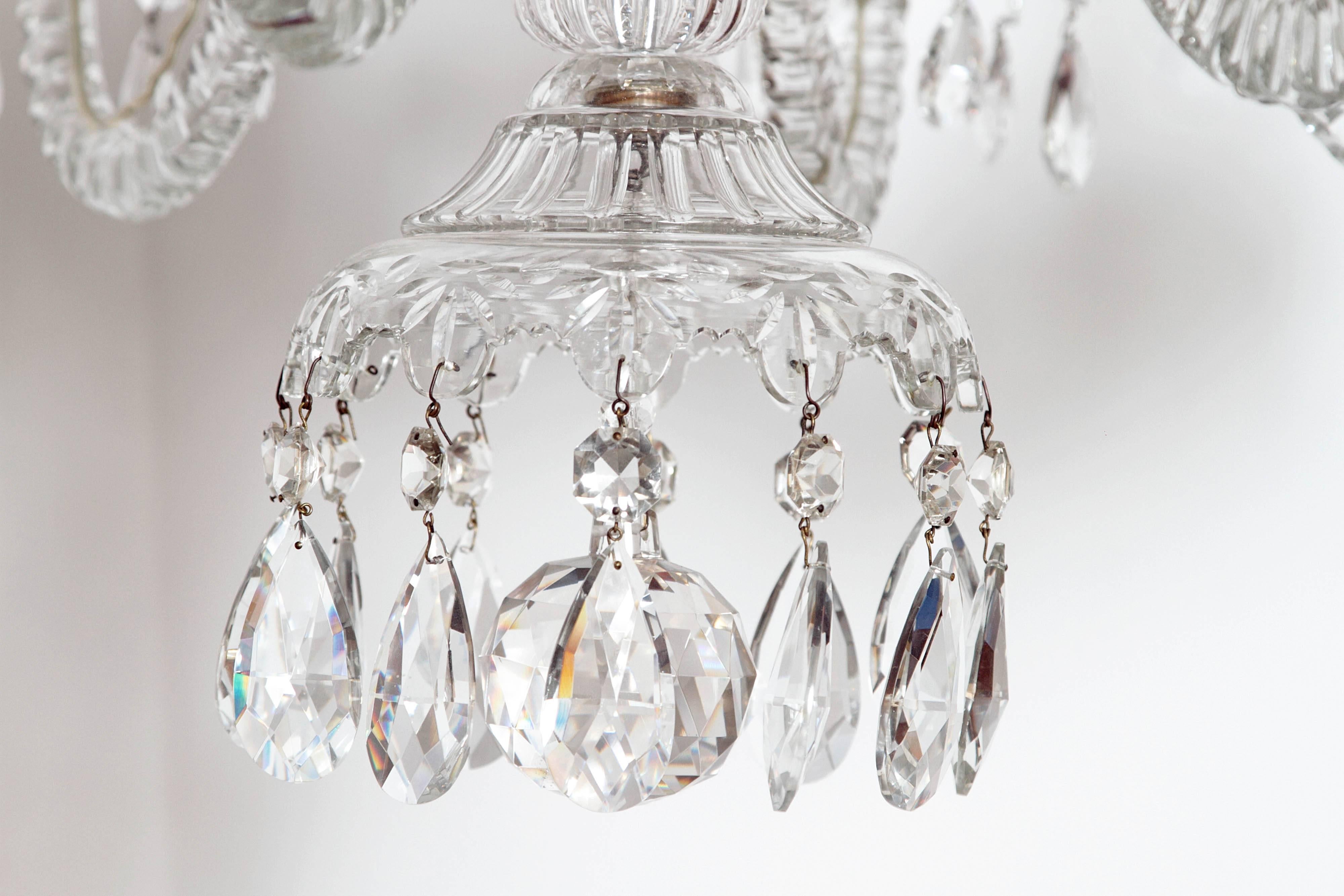 Georgian Cut-Glass Lustre / Period George III Cut Crystal Chandelier 1