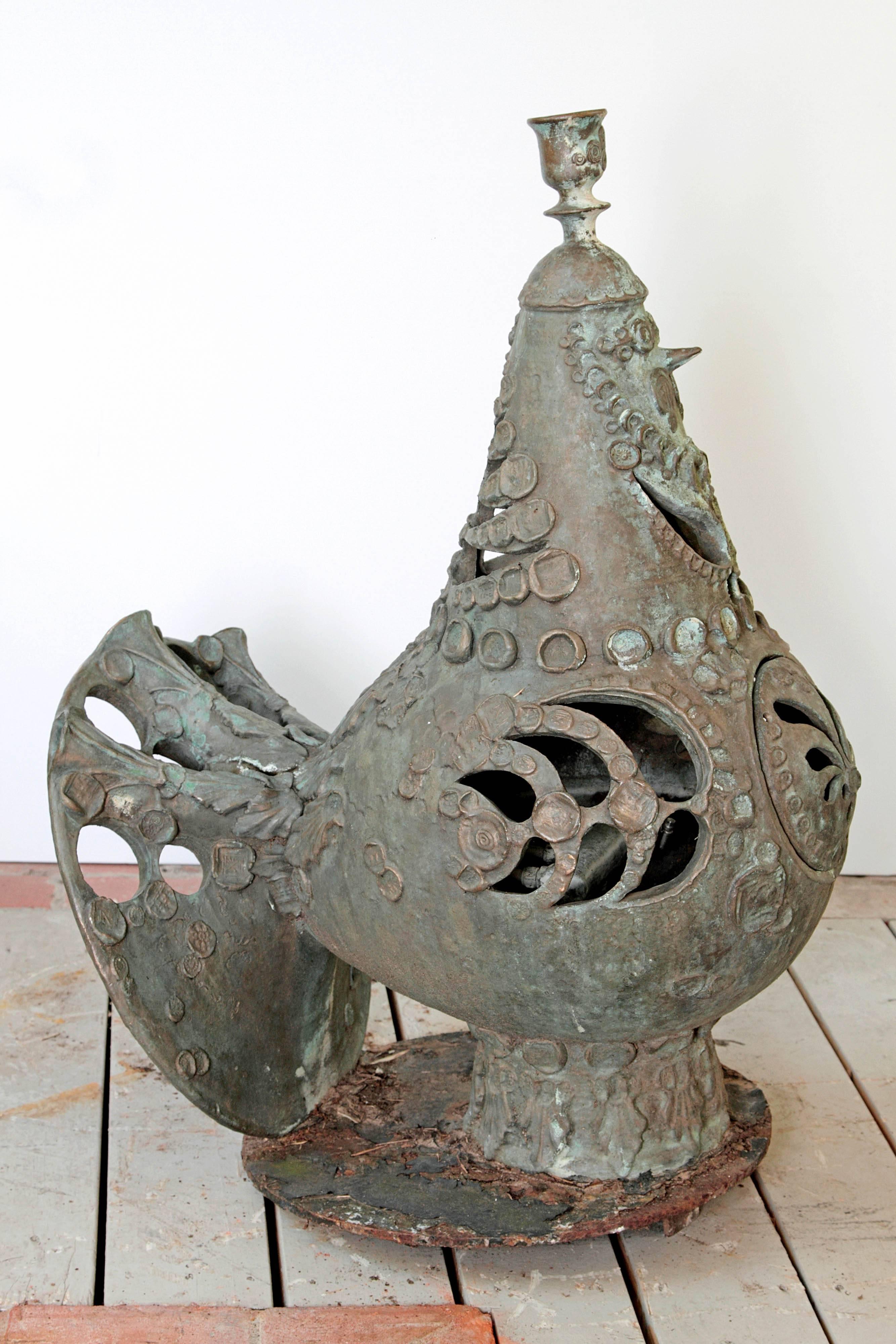 Mid-20th Century Bronze Peacock Fountains by Bjorn Wiinblad