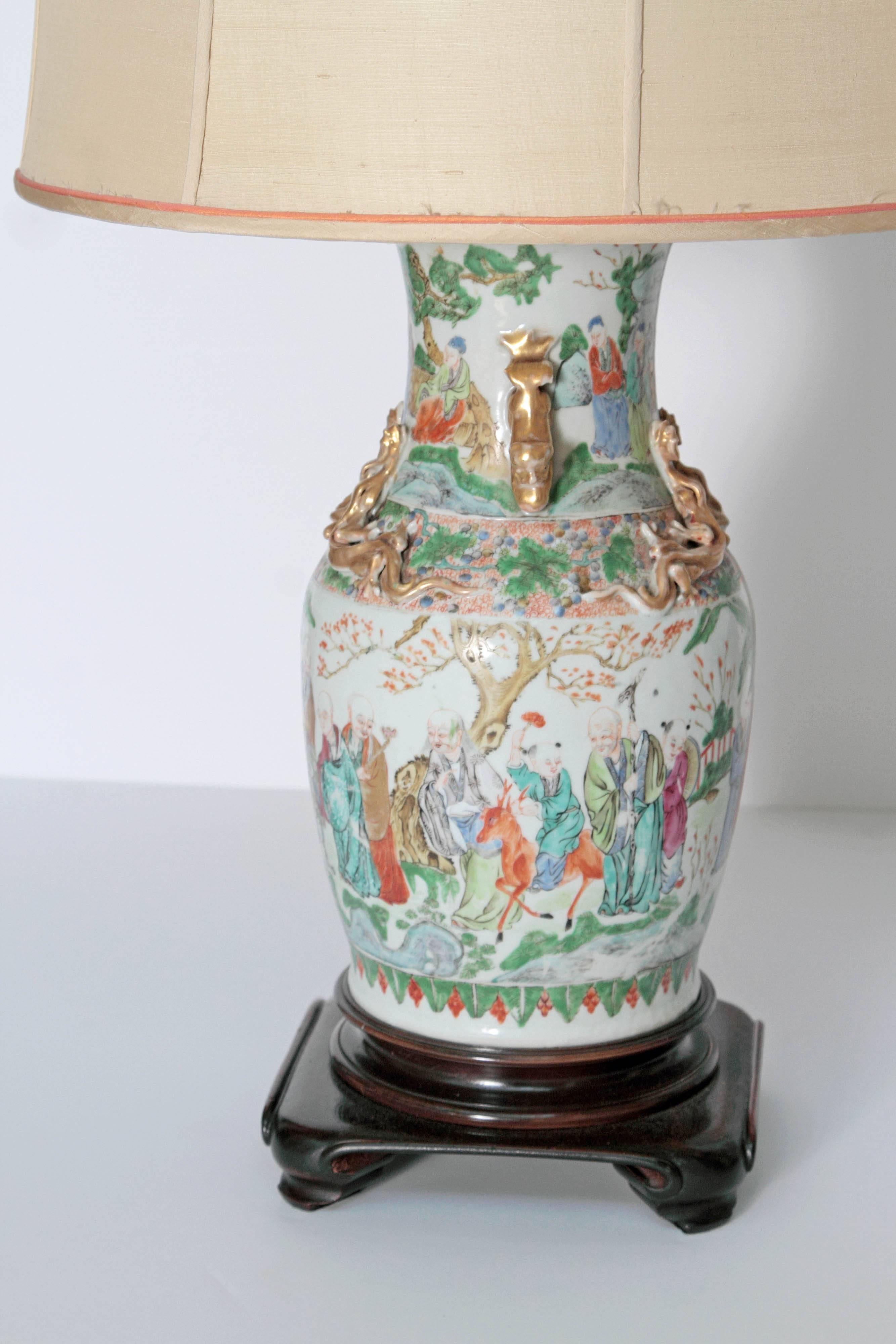 Pair of 19th Century Chinese Porcelain Lamps 2