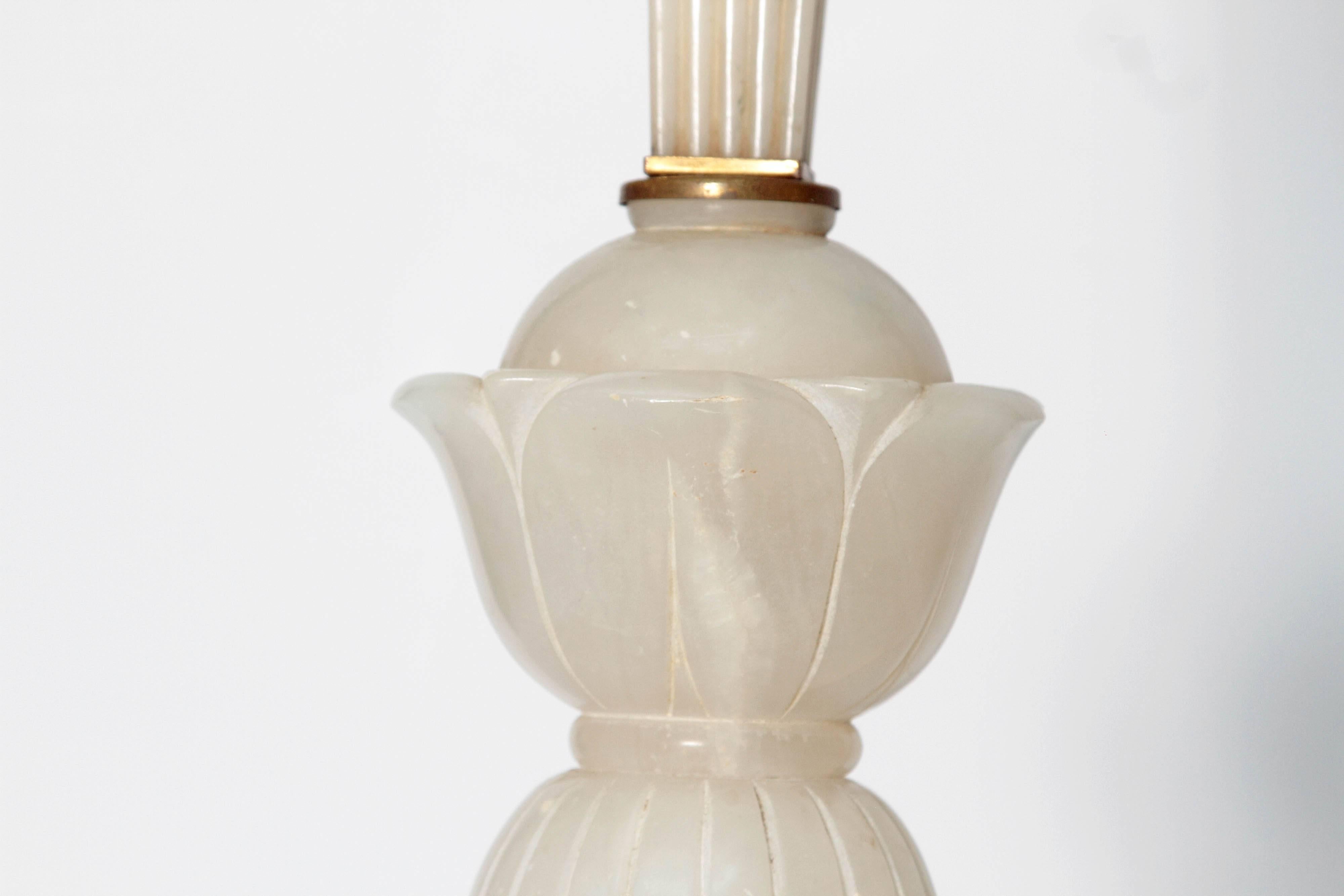 Tall Art Deco Alabaster Lamp 2
