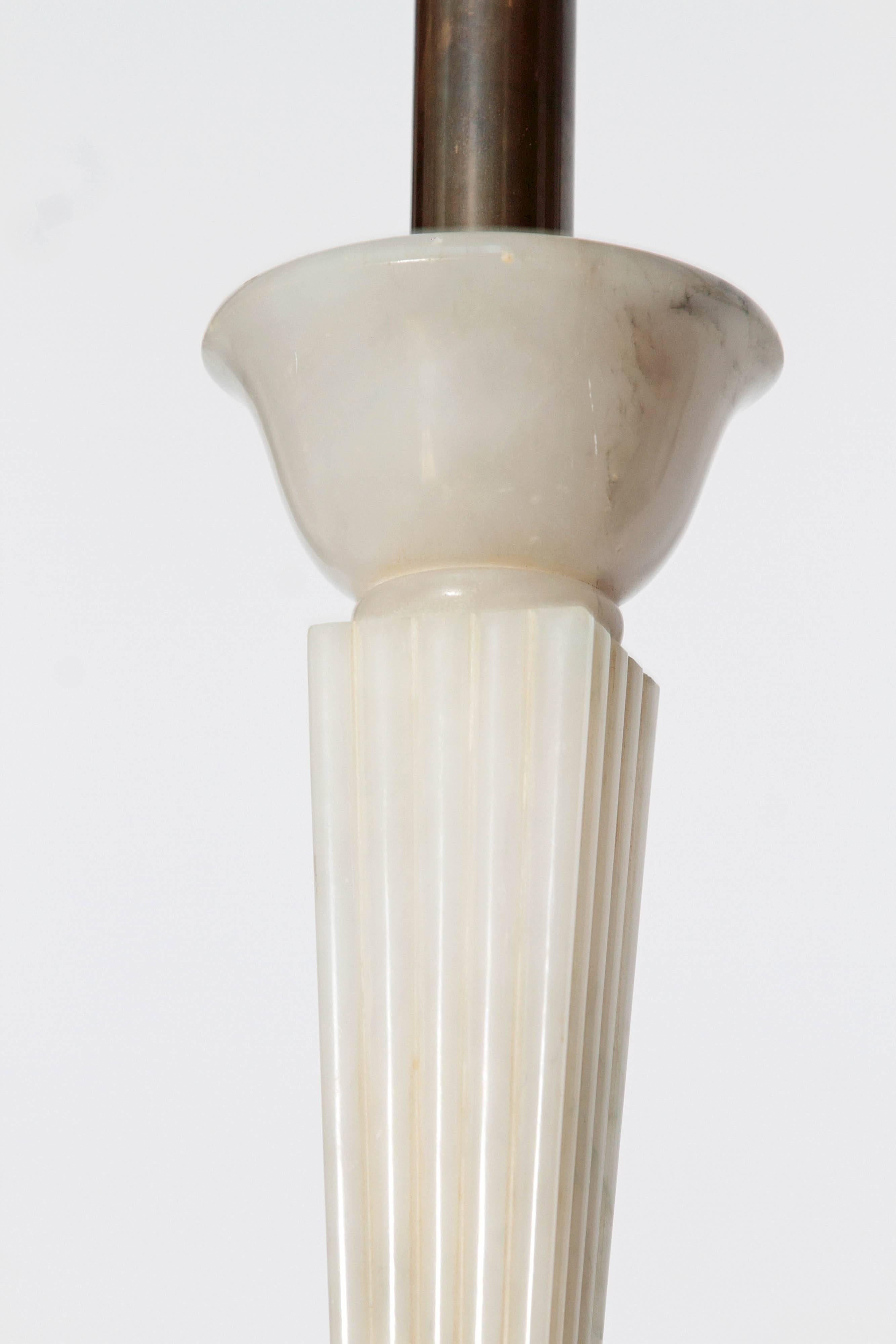 Tall Art Deco Alabaster Lamp 3