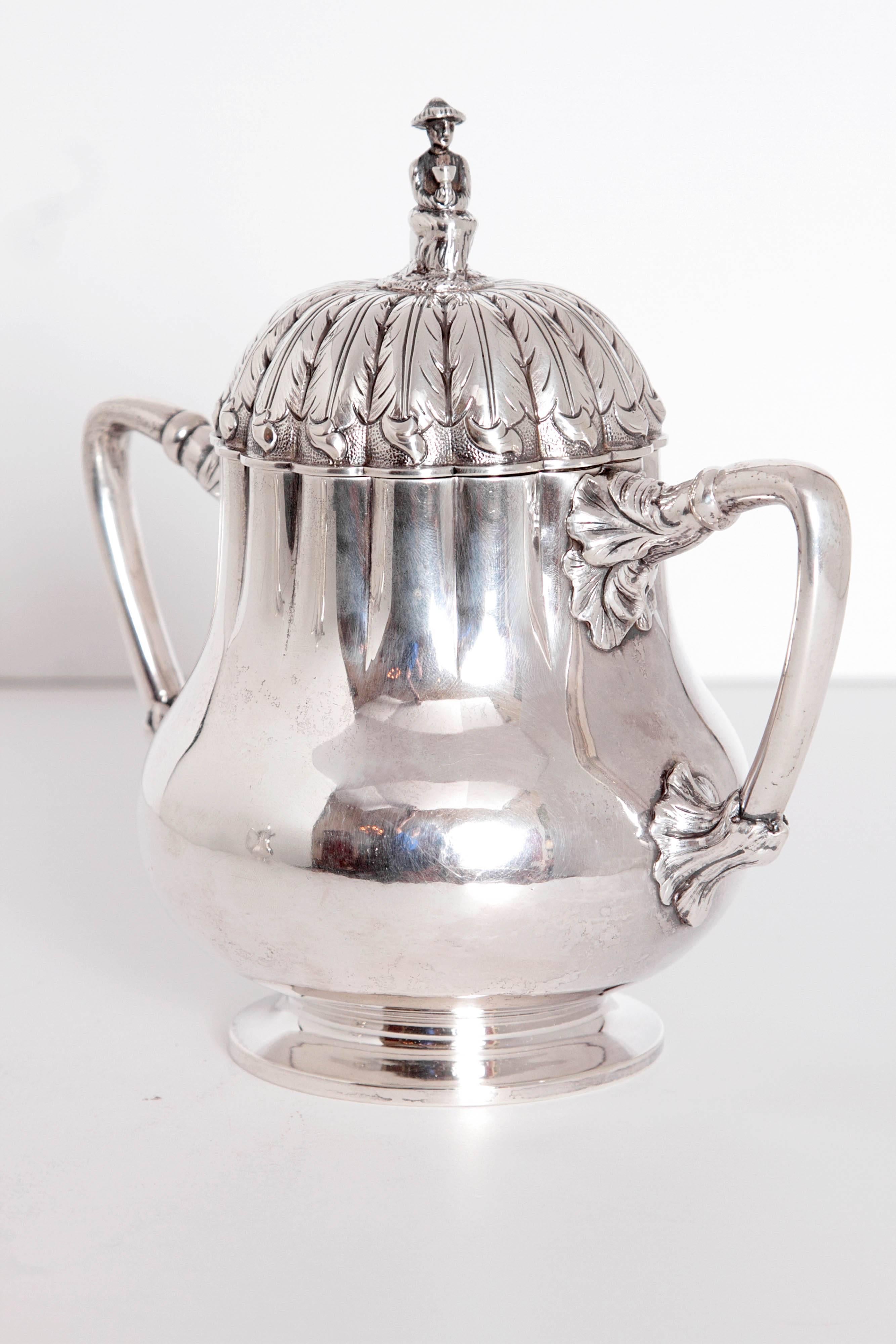 Cast Silver Tea Set by Boston Silversmith Obadiah Rich