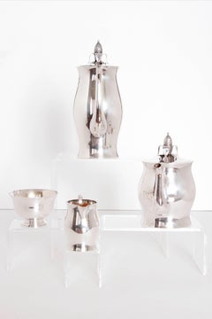 Four-Piece Japanese Sterling Coffee and Tea Set by Miyamoto-Shoka