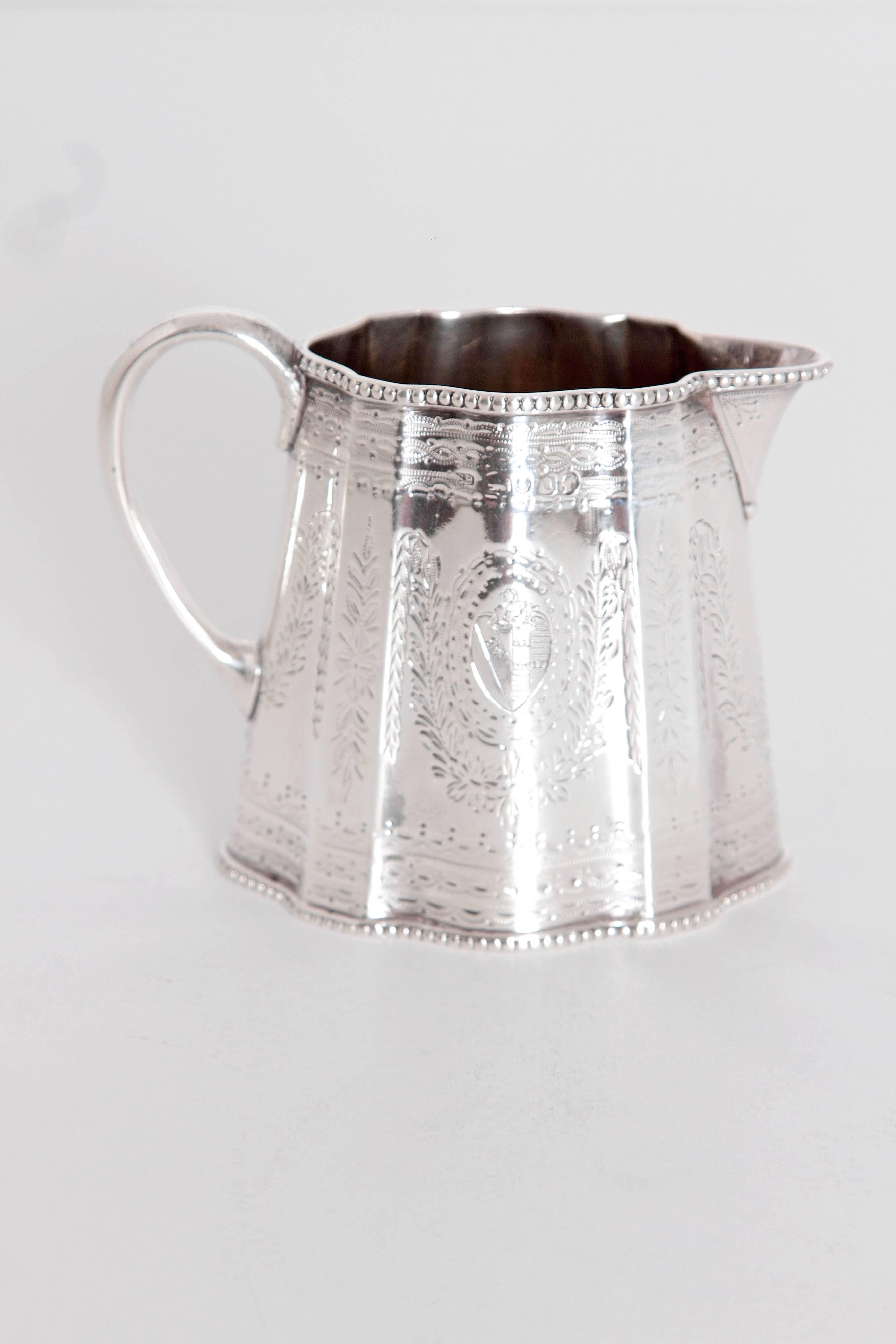 19th Century English Sterling Silver 4-Piece Coffee and Tea Service 5