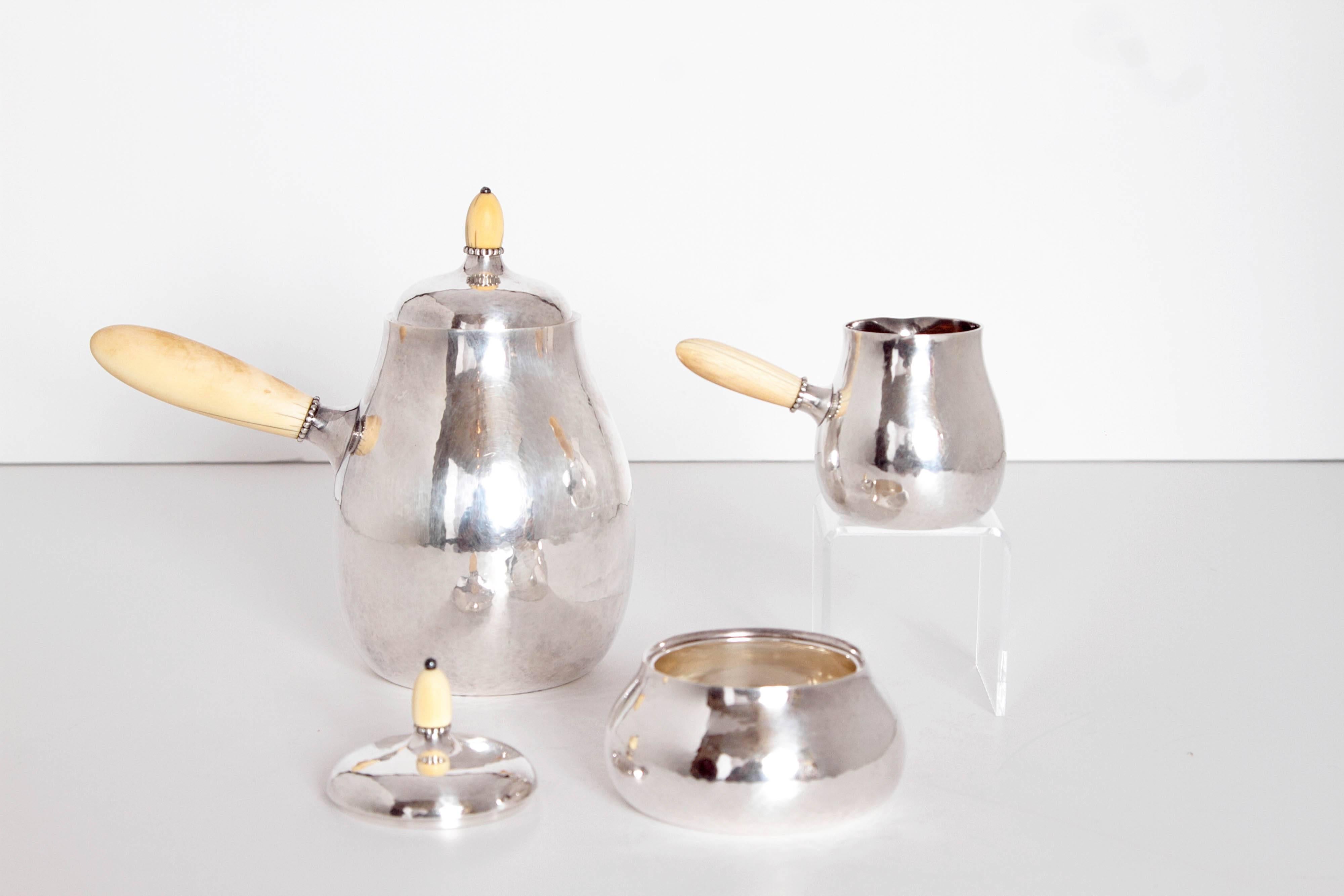 Mid-Century Modern Sterling Silver Coffee Set by Georg Jensen