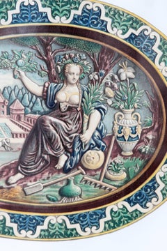Set of Six Hand-Colored Palissy Ware Lithographs by Rose-Joseph Lemercier