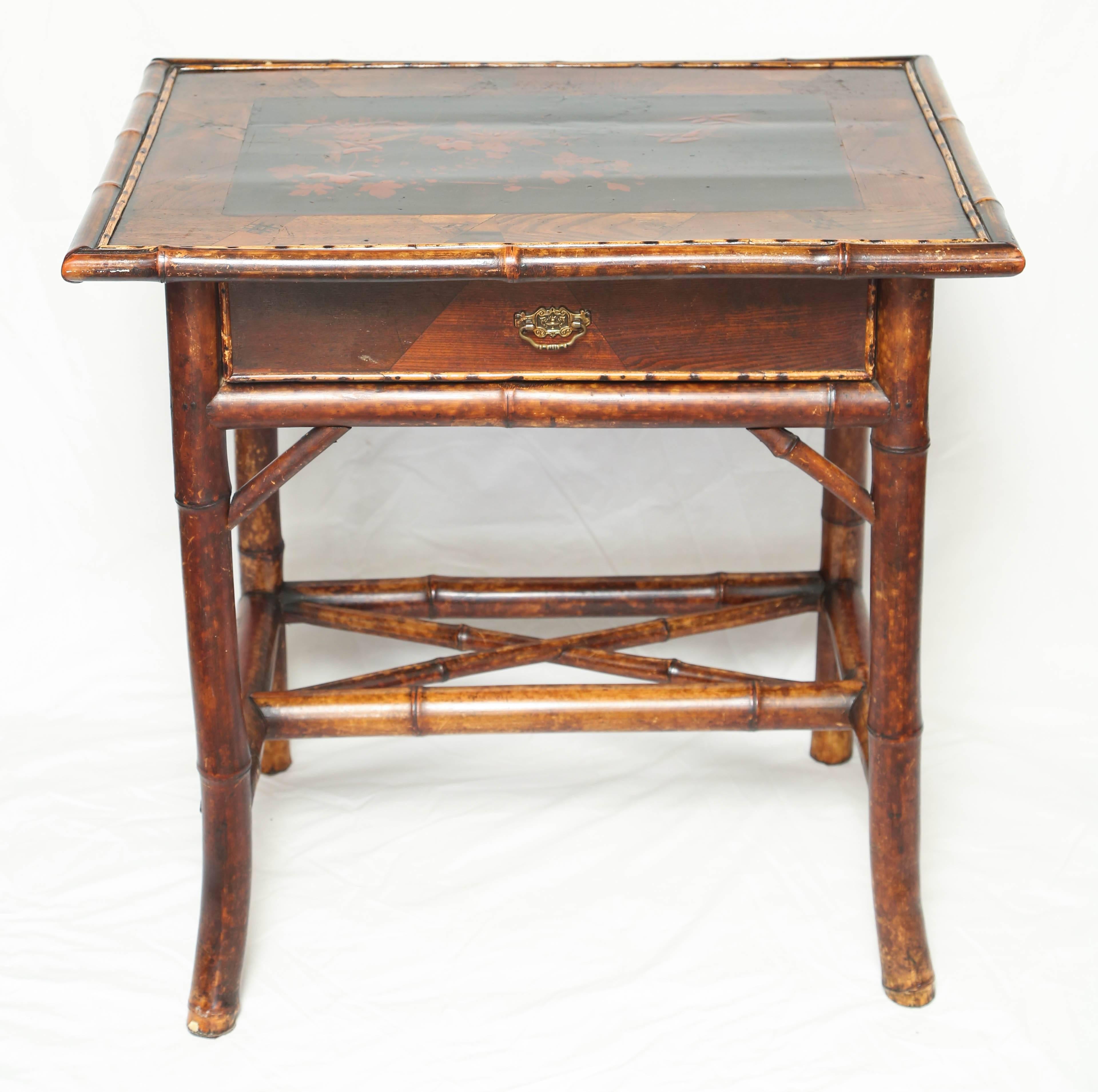 Fine 19th Century English Bamboo Side Table In Excellent Condition In West Palm Beach, FL
