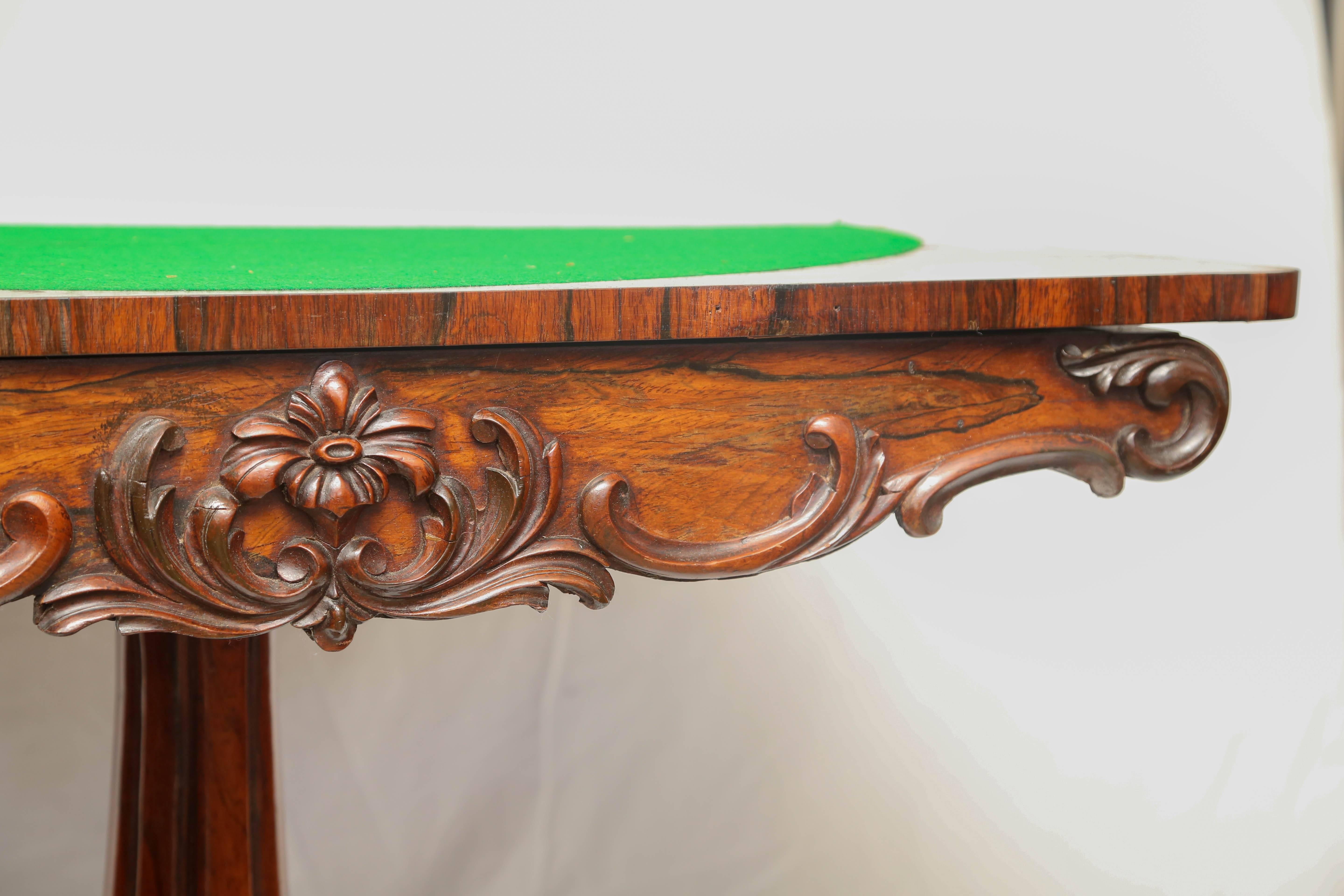 19th Century English  William IV Rosewood Game Card Table 2