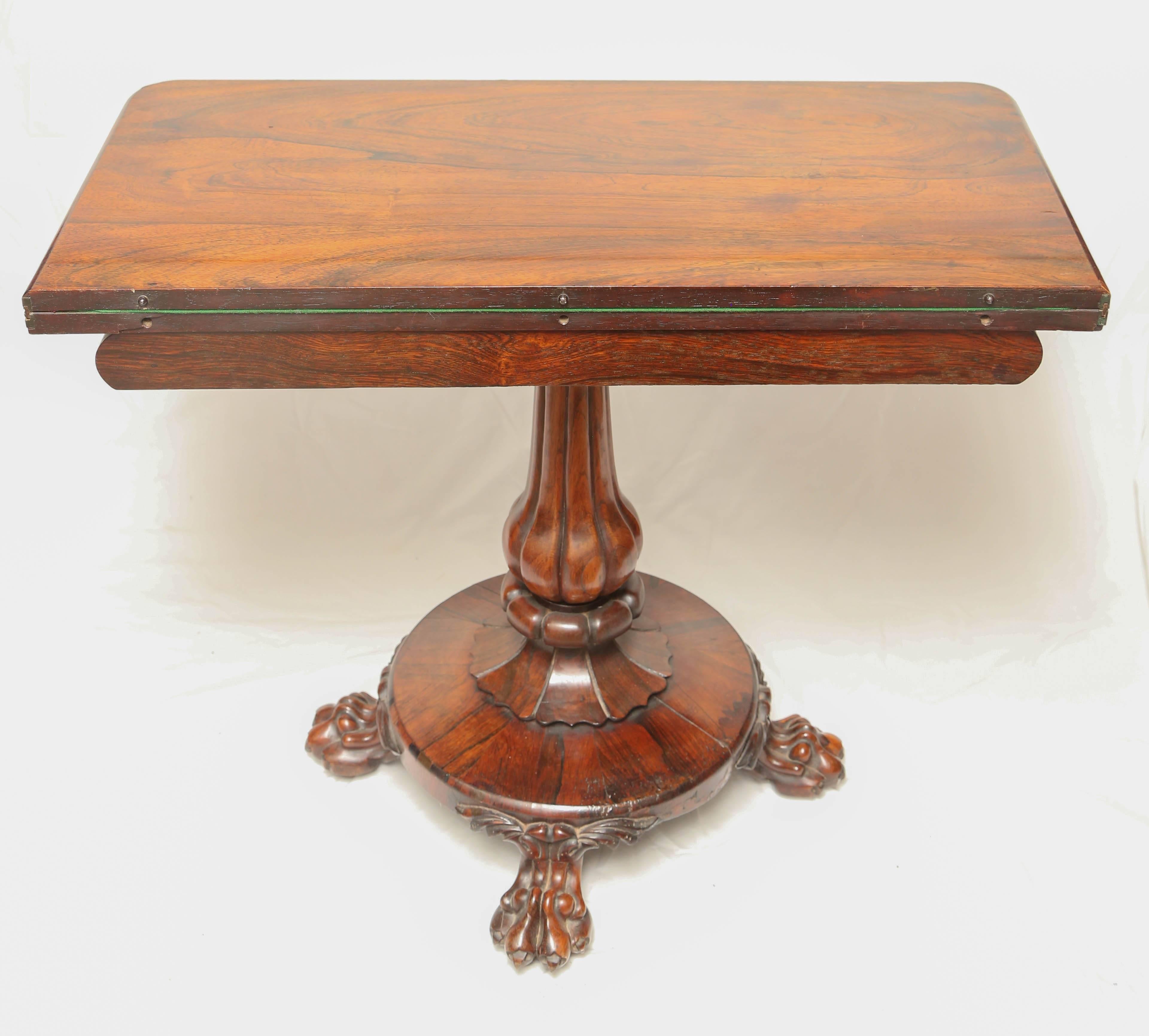 19th Century English  William IV Rosewood Game Card Table 6