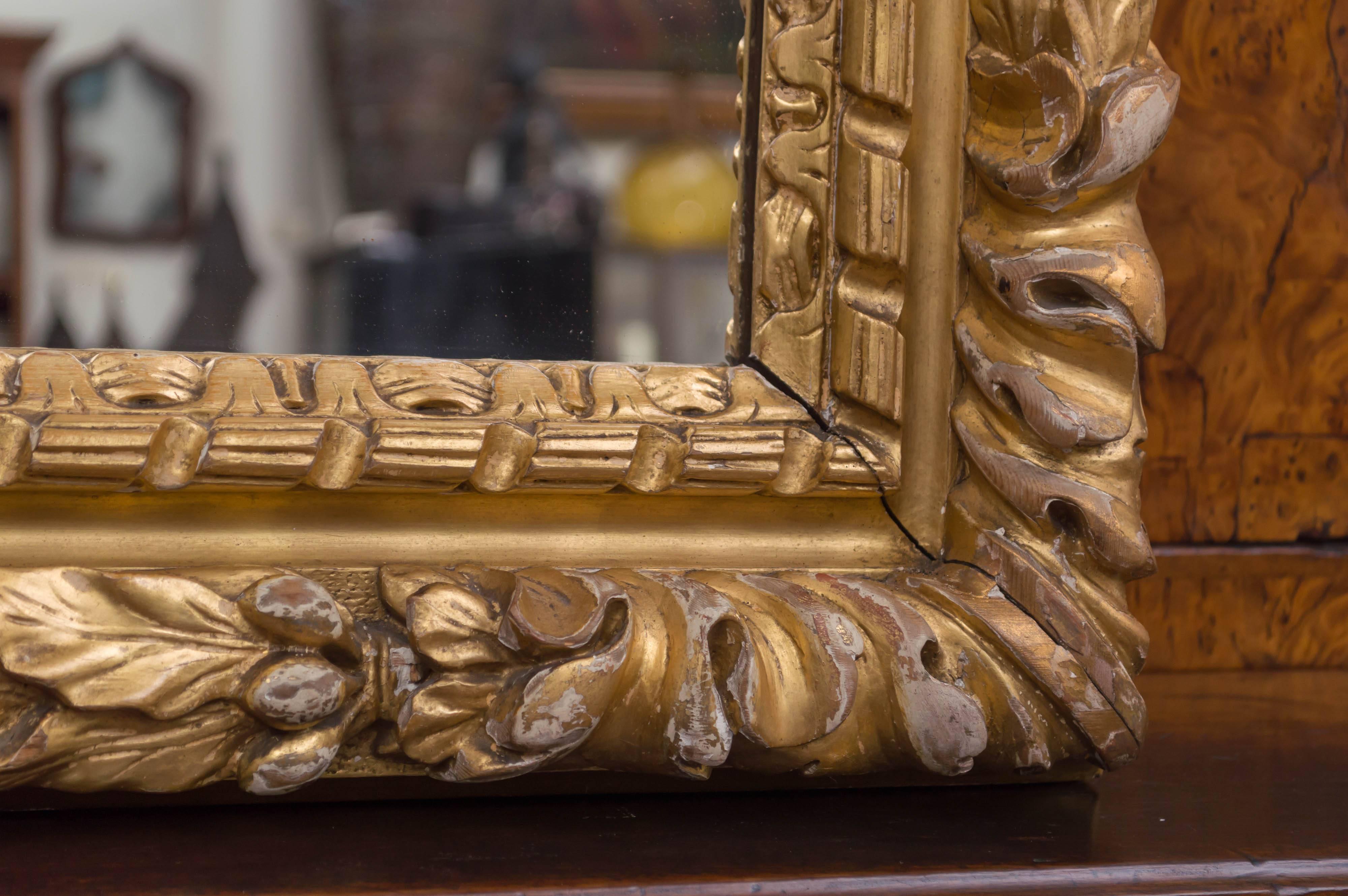 18th Century Style Italian Carved Wood, Gesso and Gilt Mirror, circa 1880 4