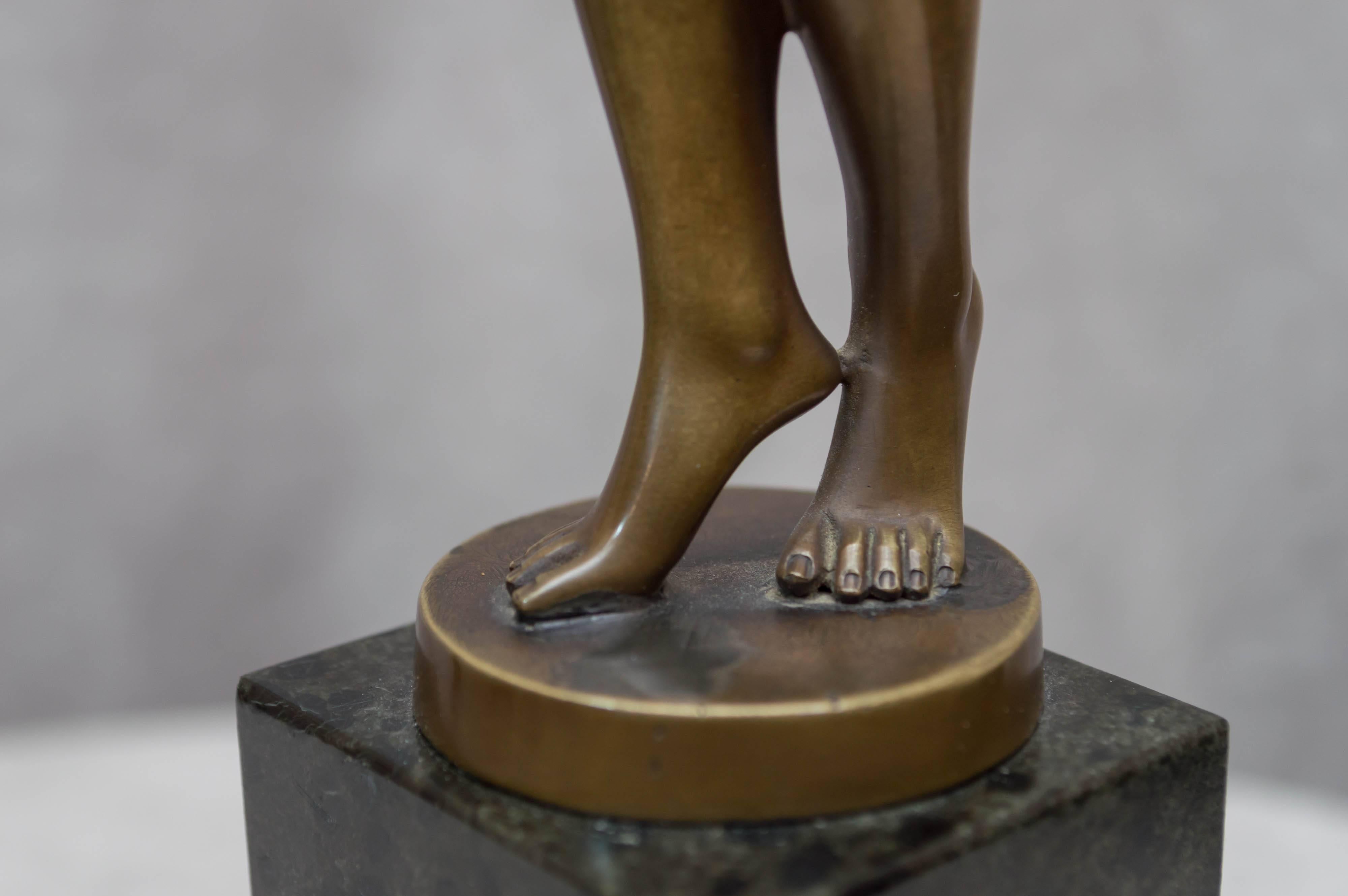 Hand-Crafted Bronze Figure of a Beautiful Nude Woman
