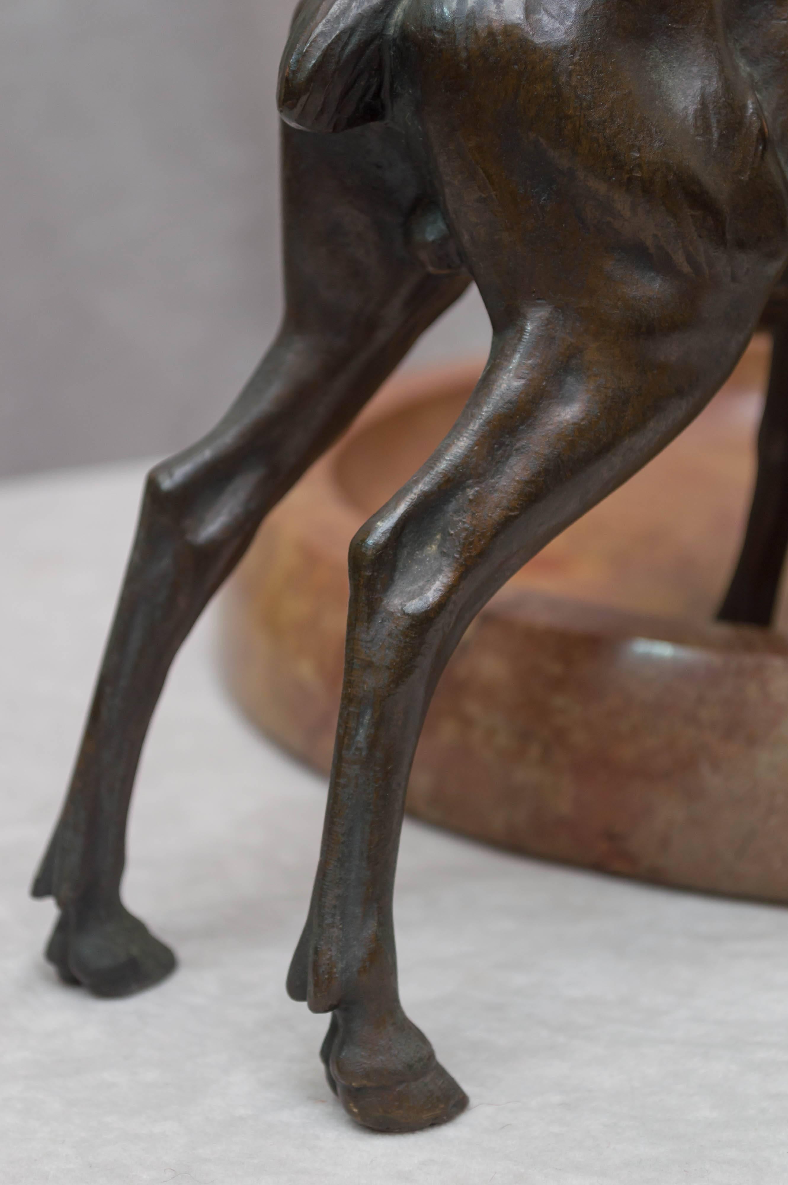 Austrian Bronze Moose on a Marble Base In Excellent Condition In Petaluma, CA