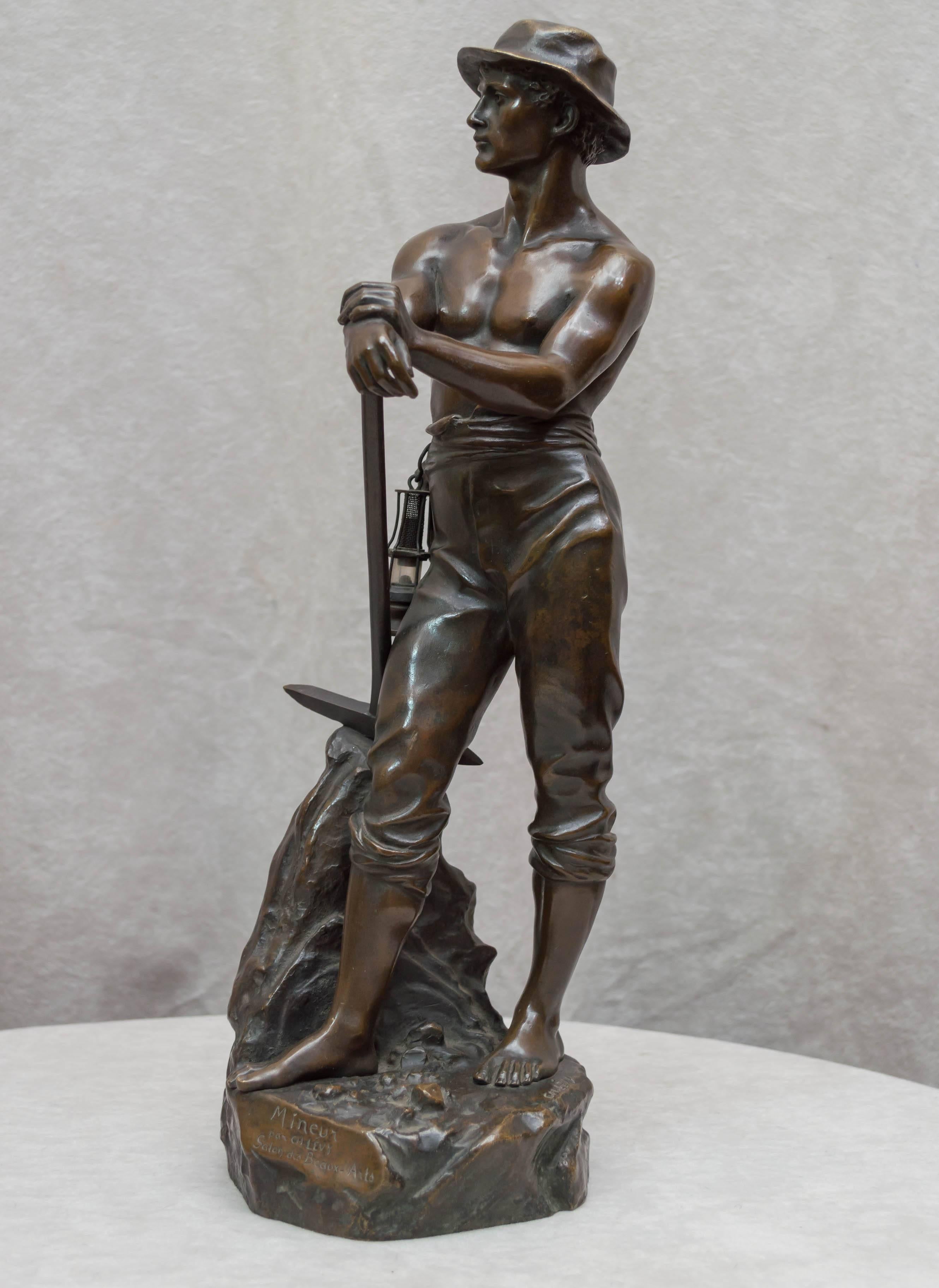 Beaux Arts Bronze Figure of a Miner