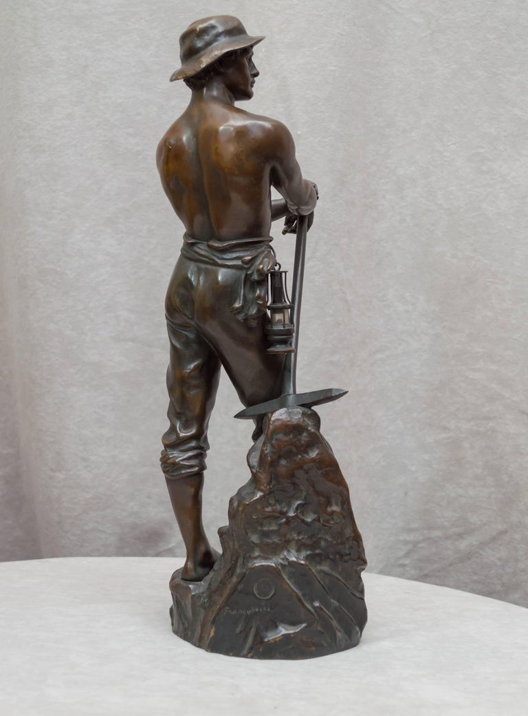 Bronze Figure of a Miner at 1stDibs