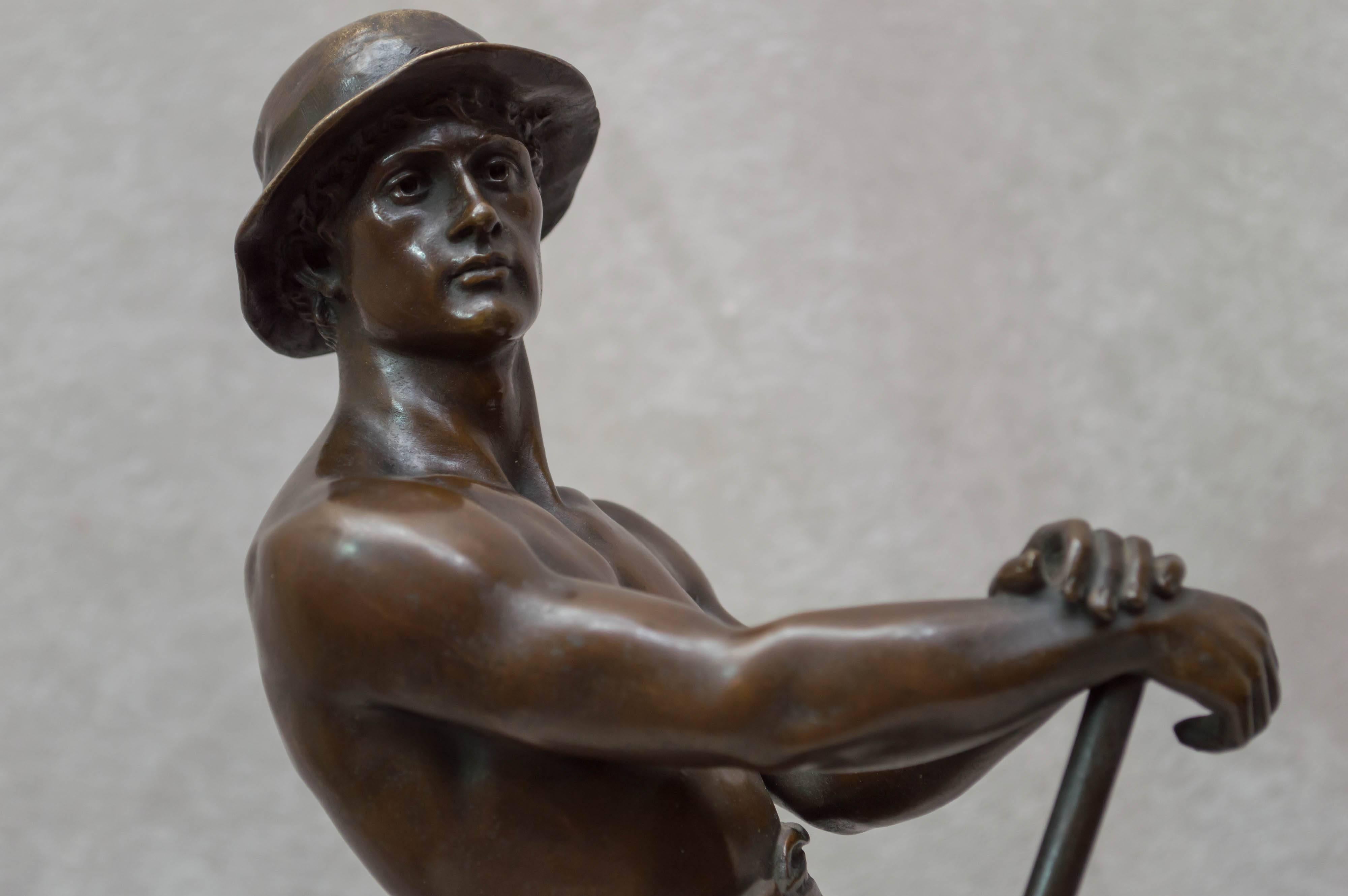 Bronze Figure of a Miner 3