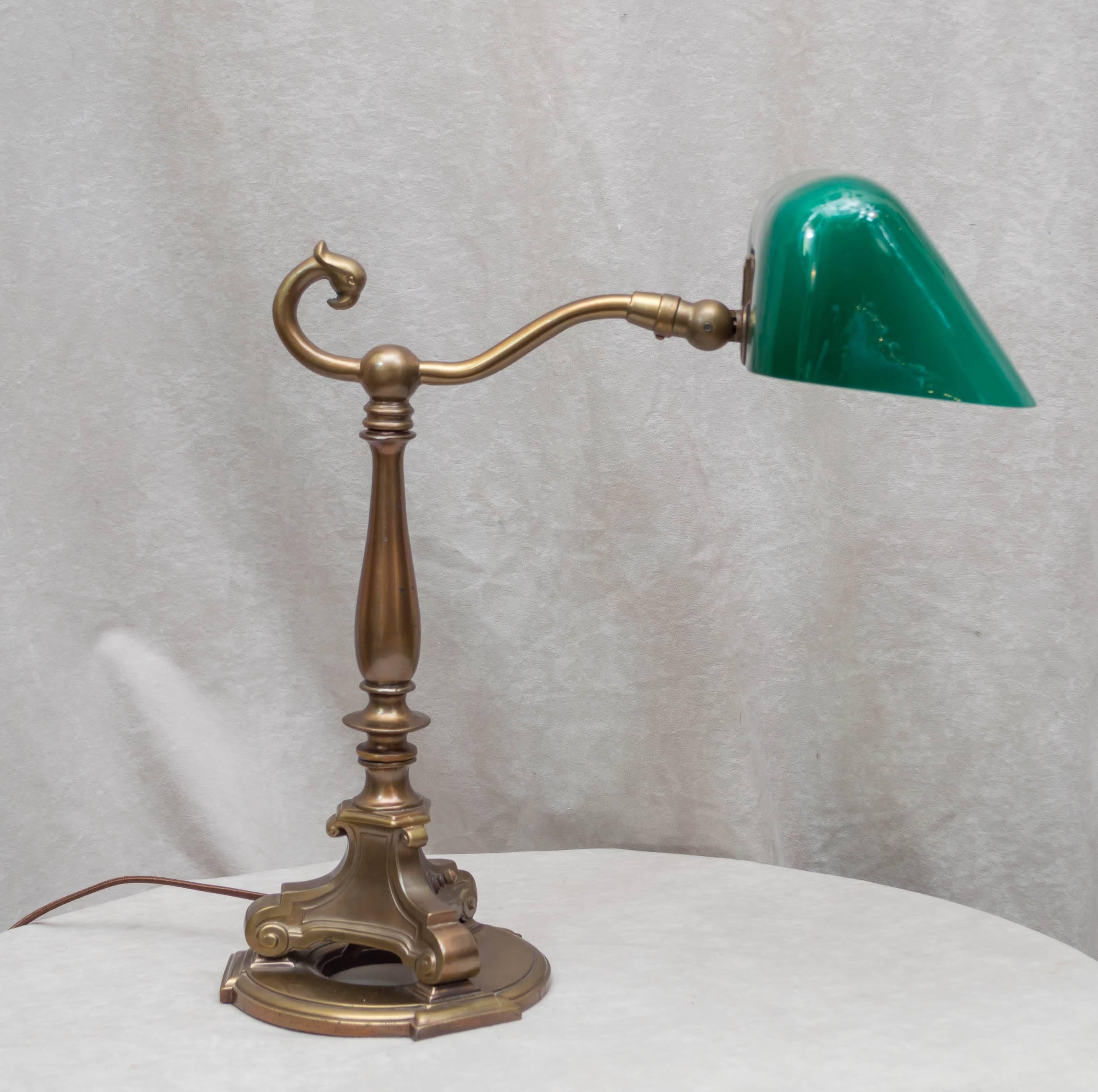 Arts and Crafts Emaralite Bankers Lamp