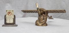 Bronze Airplane with Advertising
