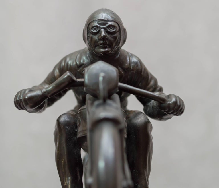Antique Motorcycle and Rider Statue at 1stDibs motorcycle statue
