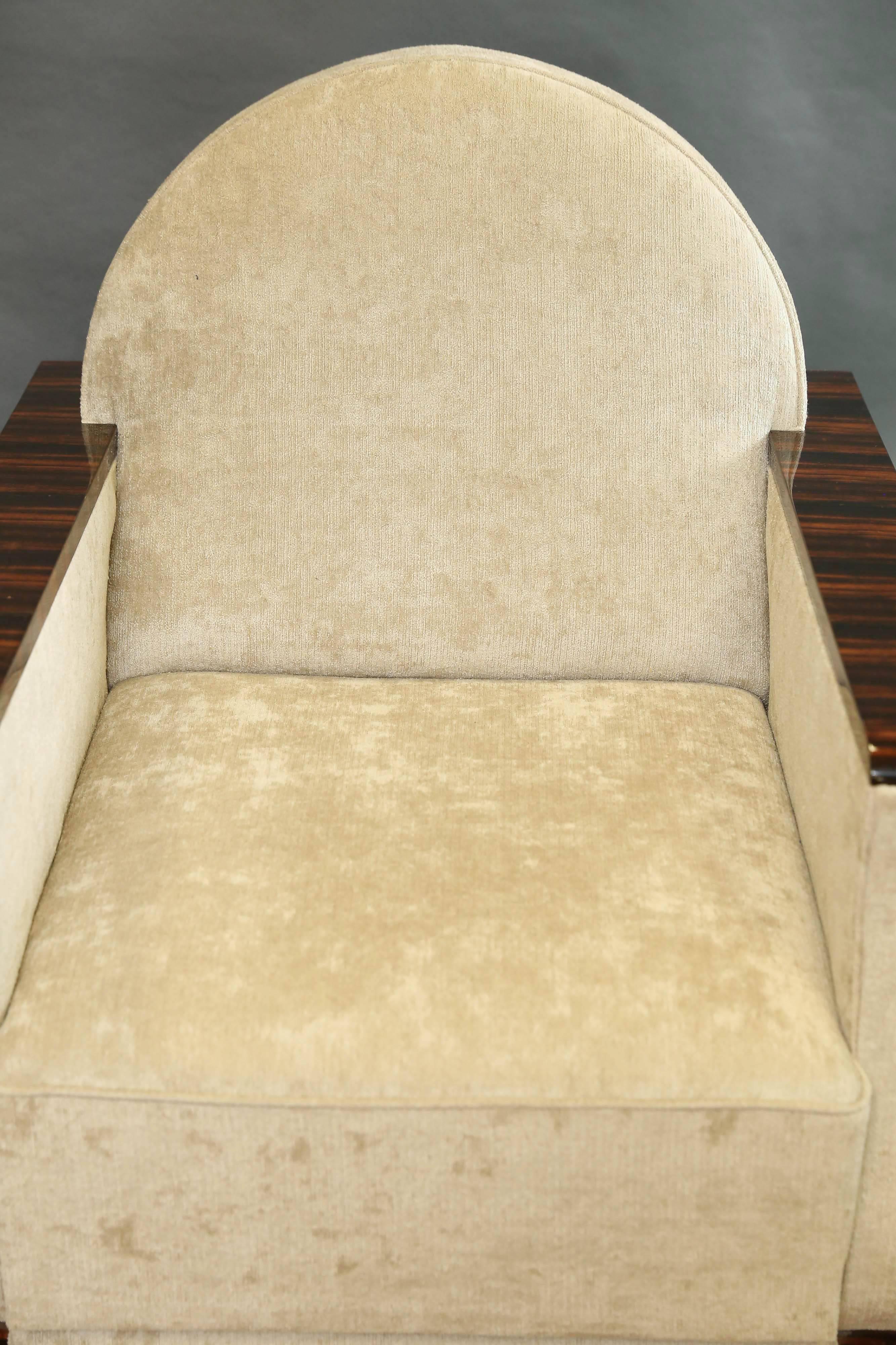 Art Deco French Armchair in Macassar In Excellent Condition In Houston, TX