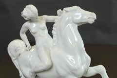 Herend Nude Female Figure on a Rearing Horse