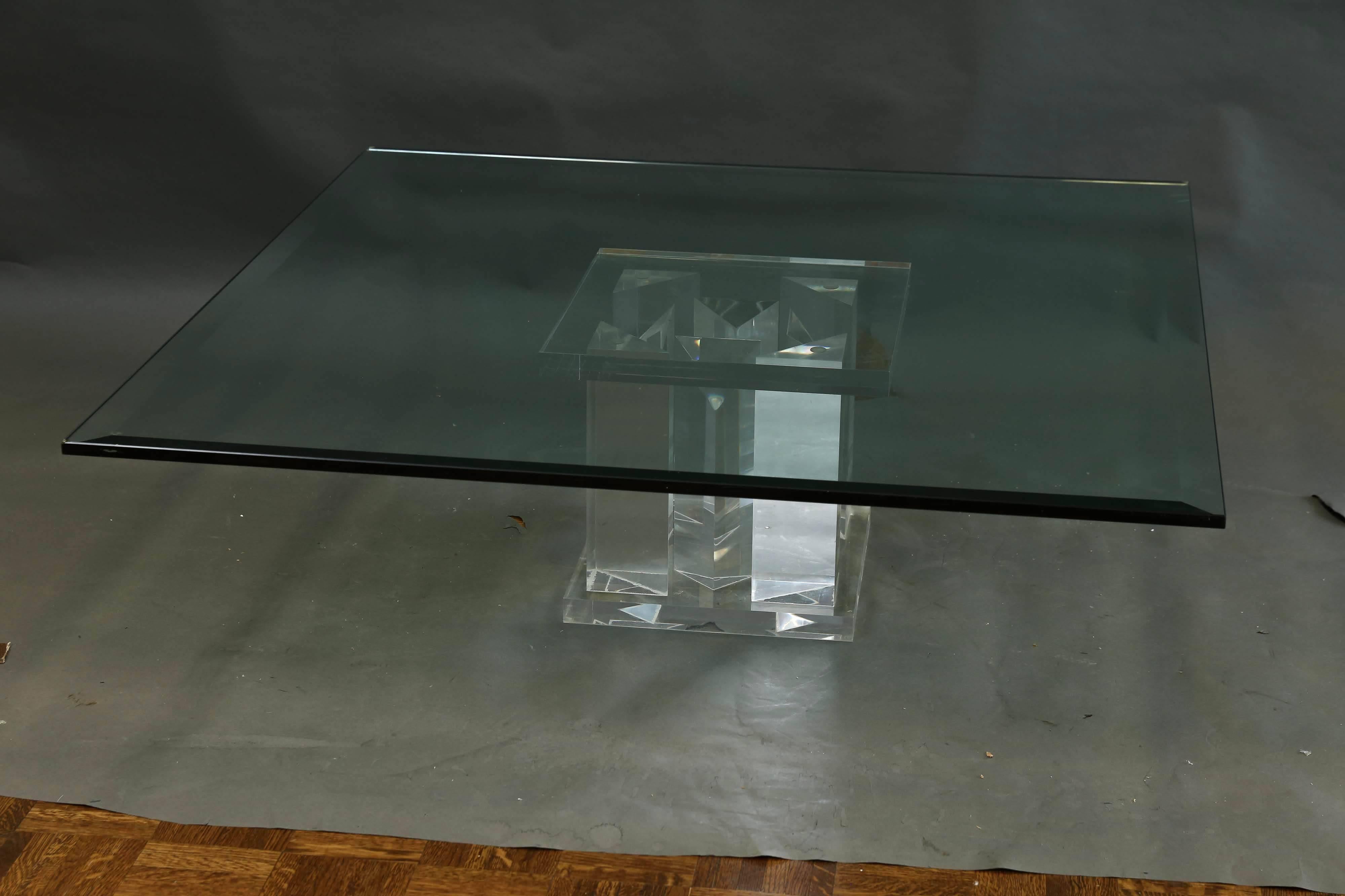 Mid-Century Modern Table basse italienne en verre du milieu du siècle dernier en vente