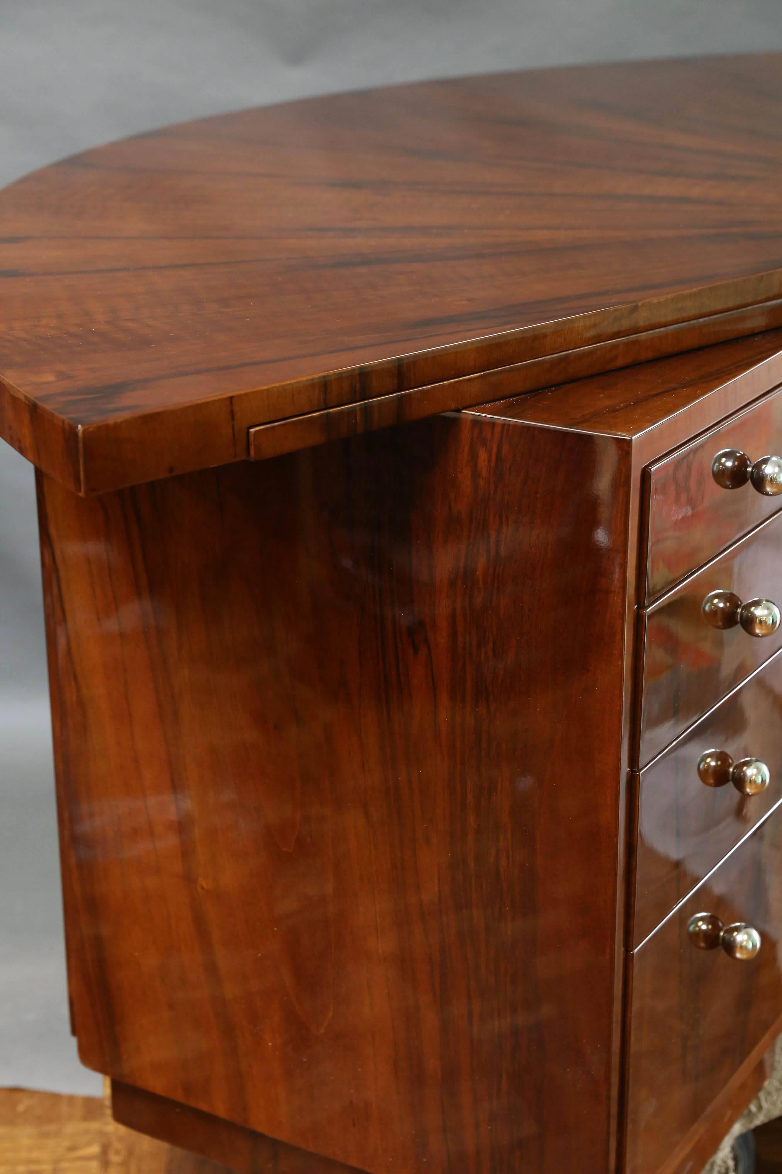 French Art Deco Desk in Walnut 2