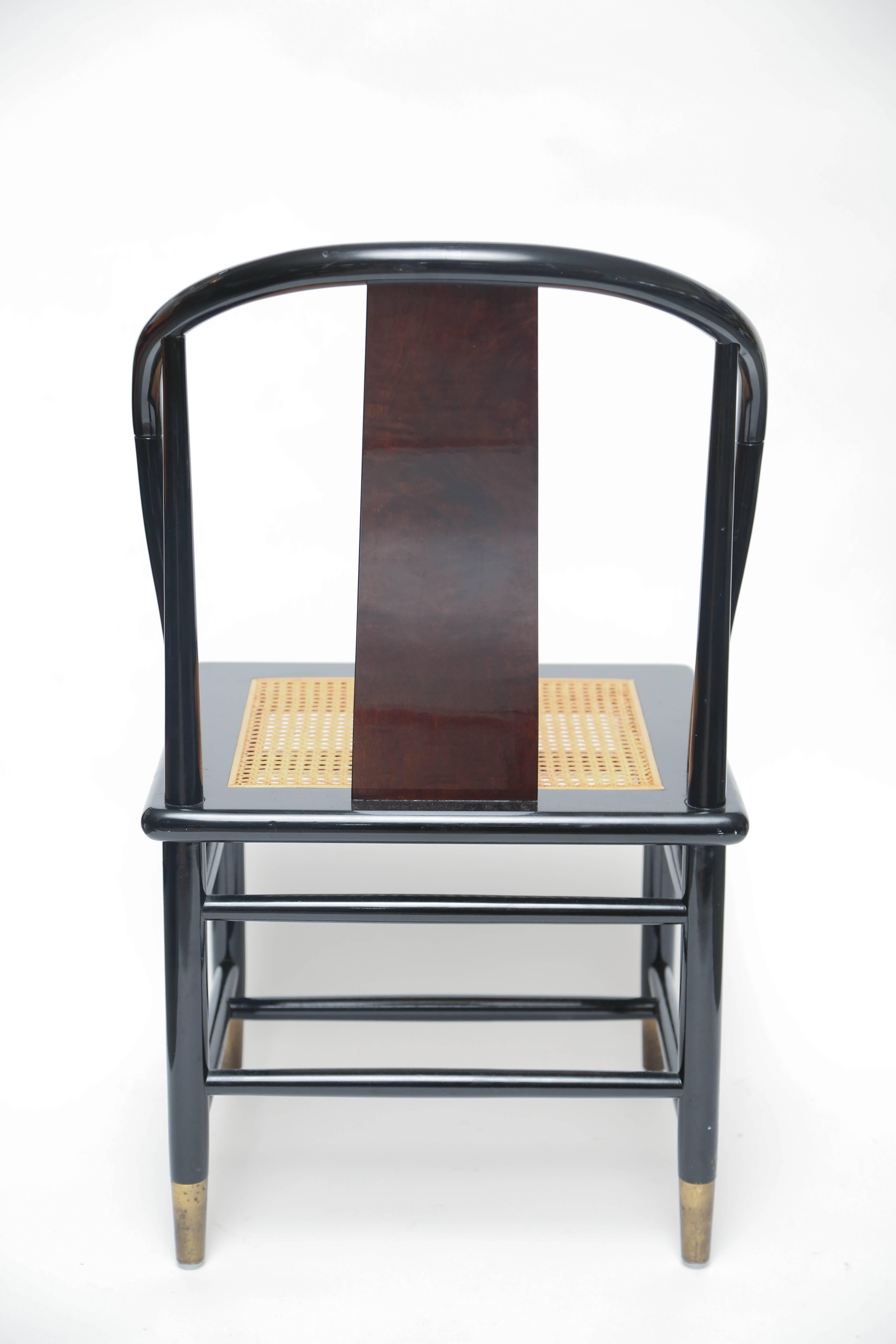 Lacquer Set of Henredon Dining Chairs 'Four Chairs and Two Captains', 1970s, USA