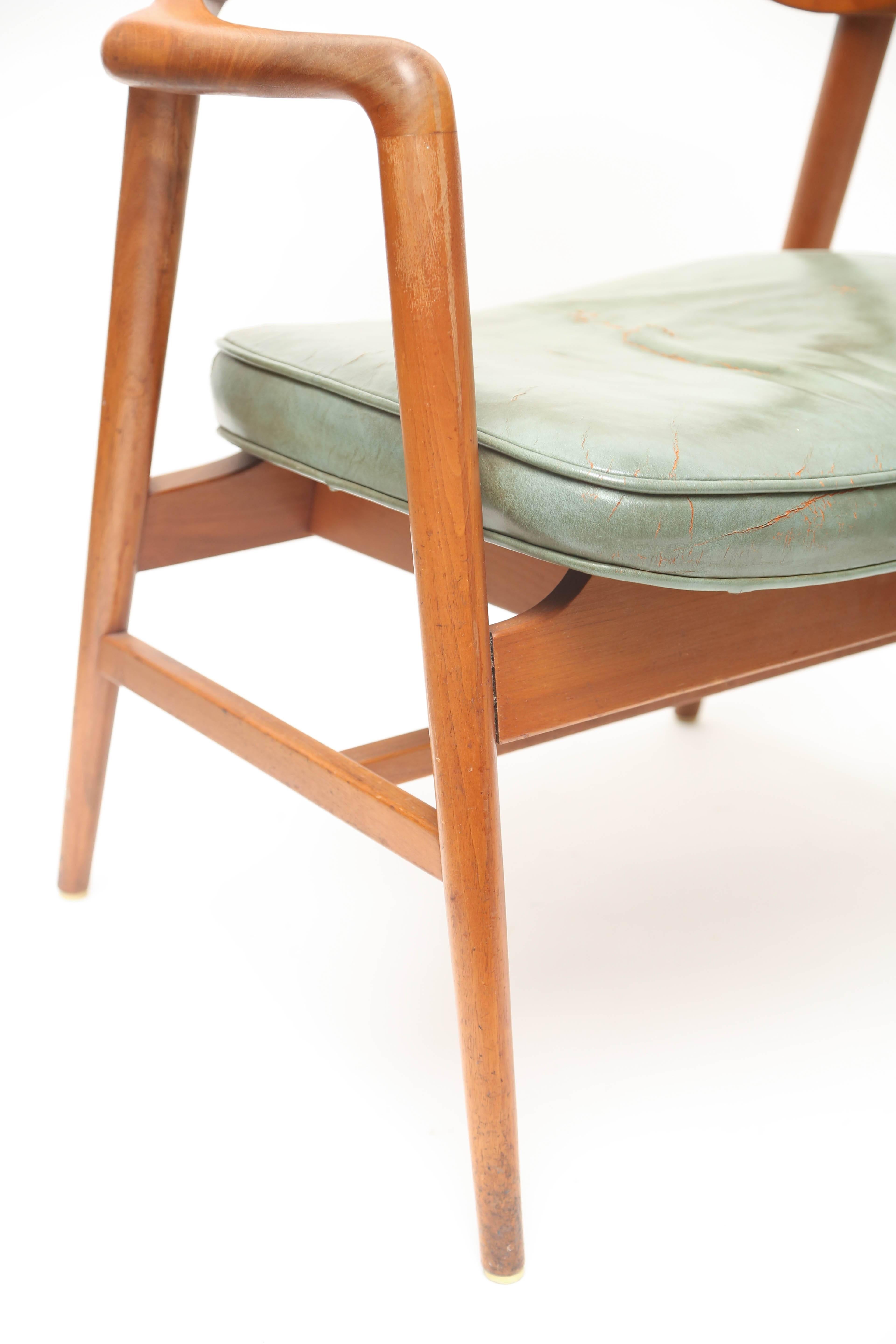 Gorgeous sculpted arm teak side chair by Erik Christensen.