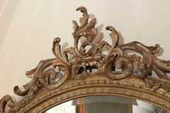 Pair of Louis Philippe Giltwood Oval Mirrors, 19th Century Rococo Revival Taste