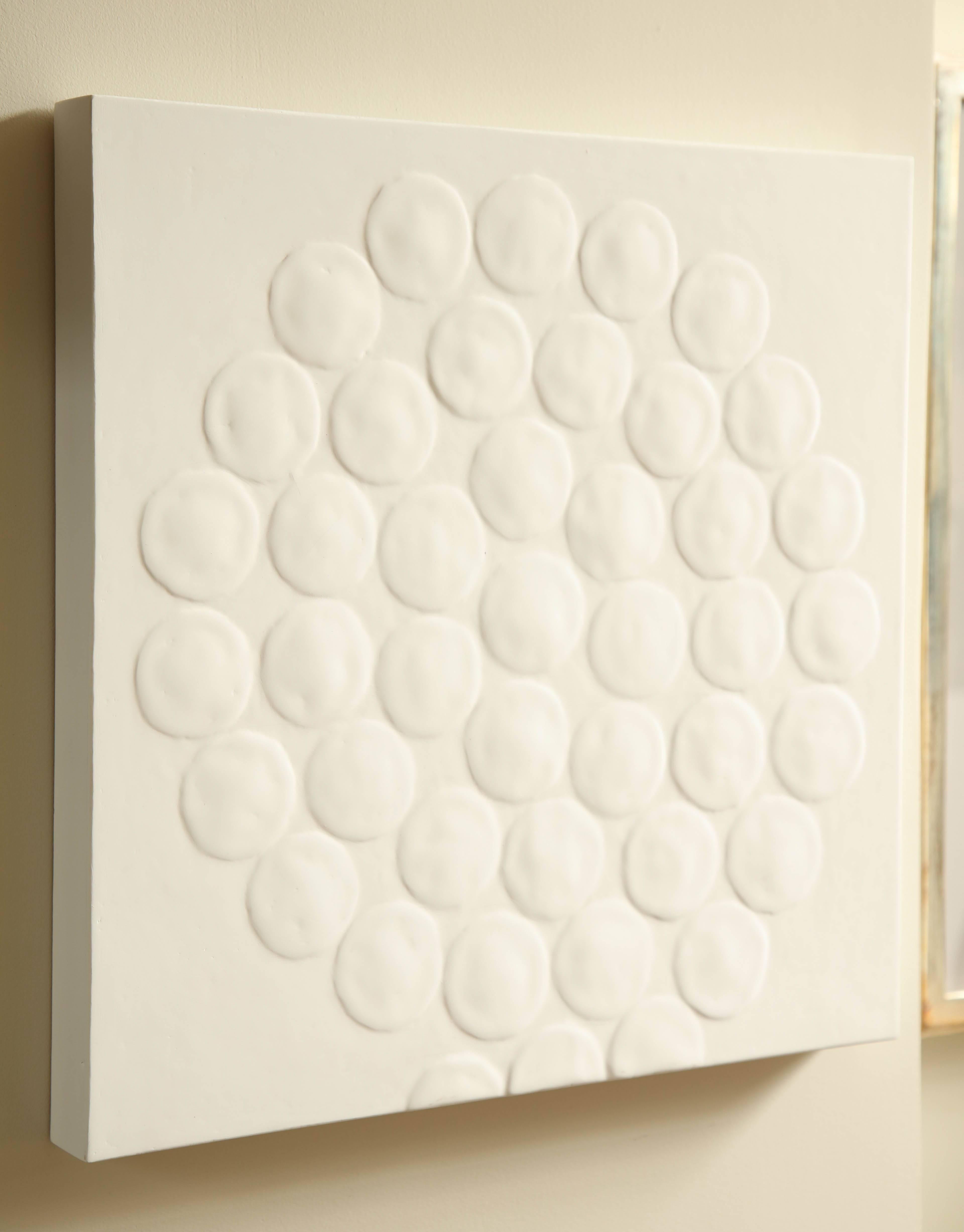 White Spiral Dot Motif Painting For Sale 1
