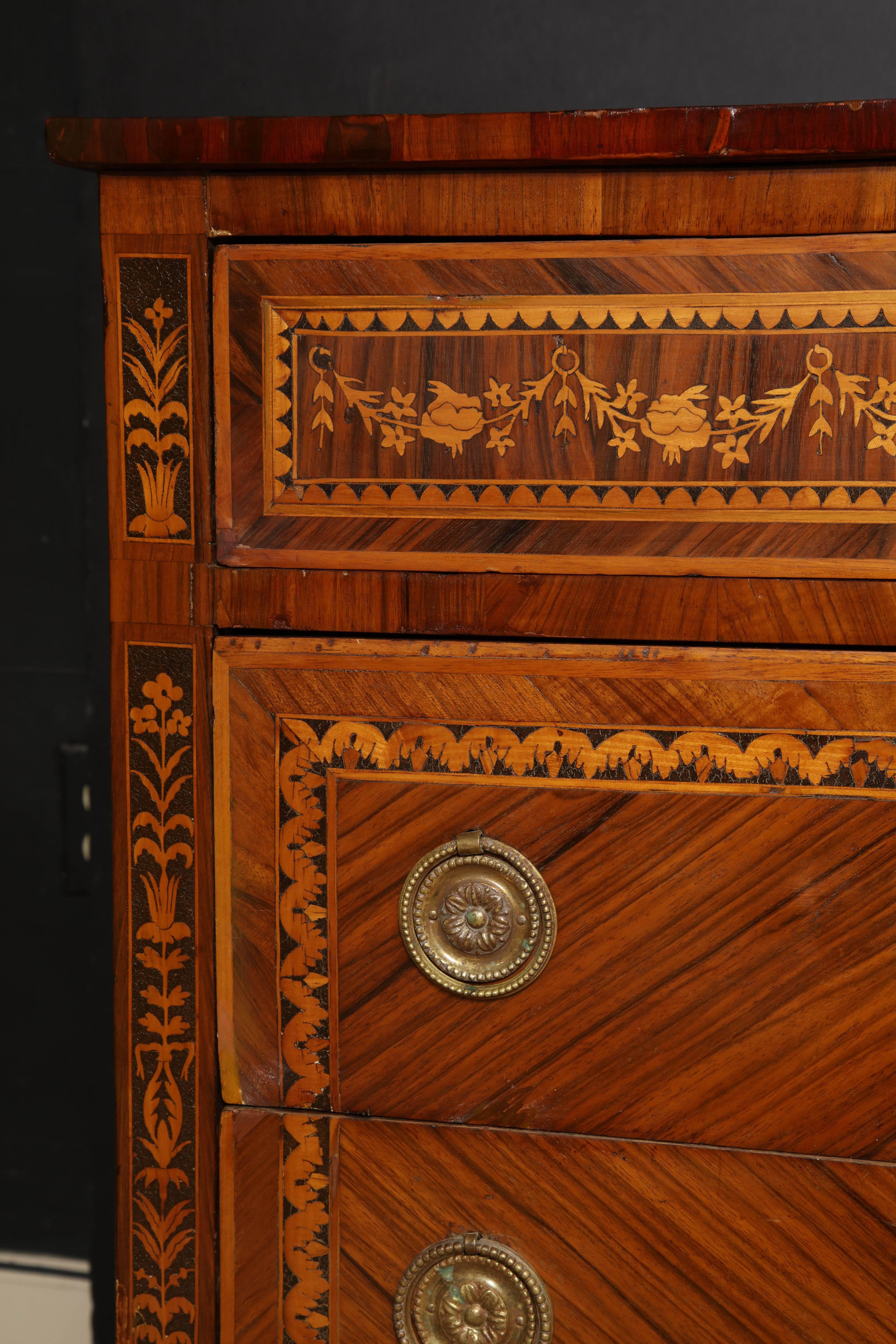 Italian Neoclassic Marquetry Commode 1