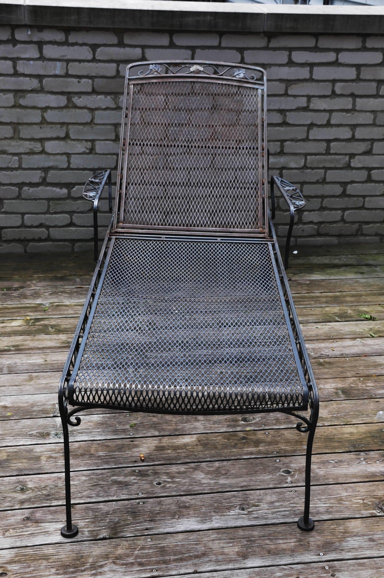 Woodard Wrought Iron Chaise Lounge Salterini For Sale at ...