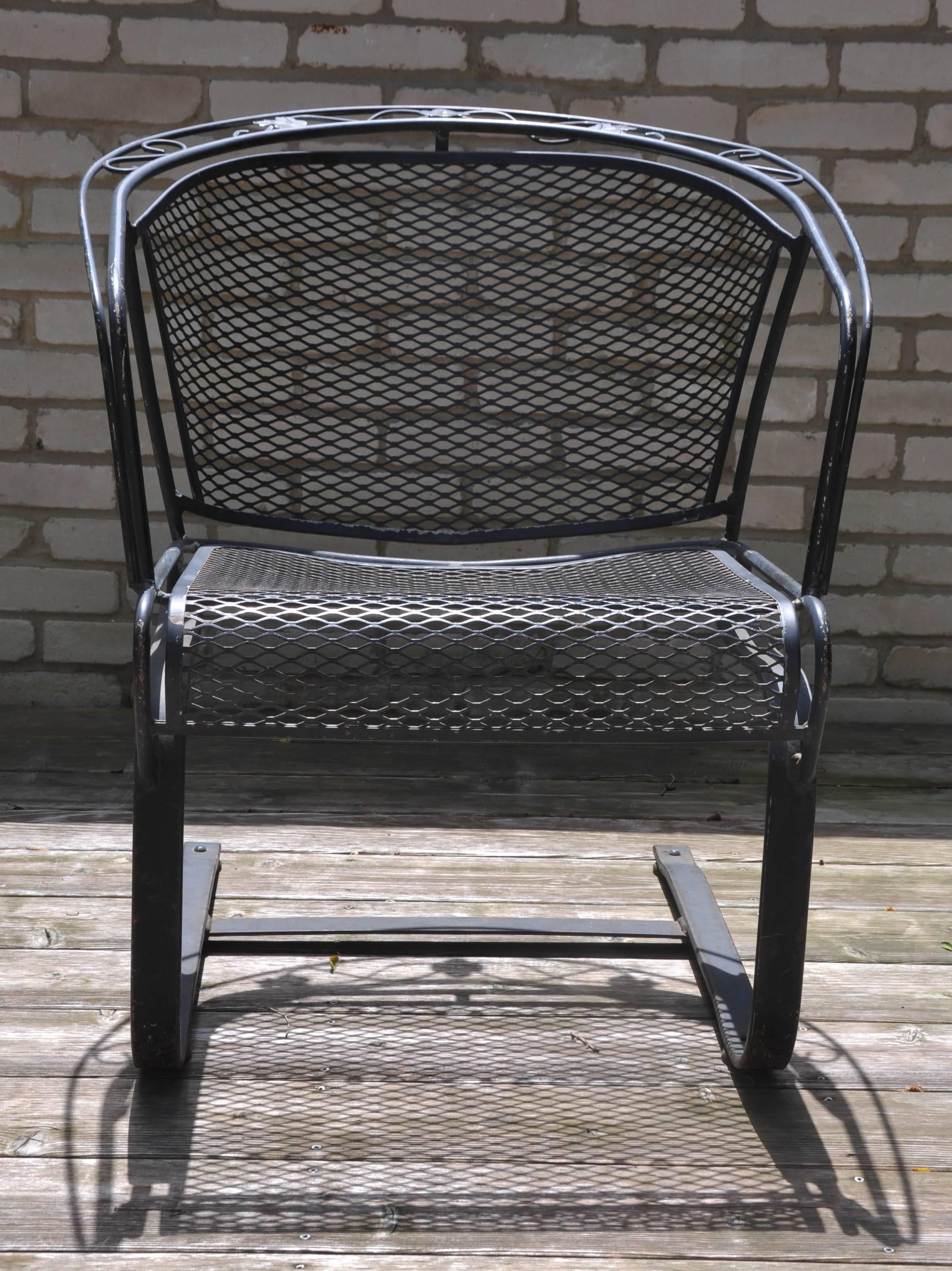 wrought iron barrel chairs