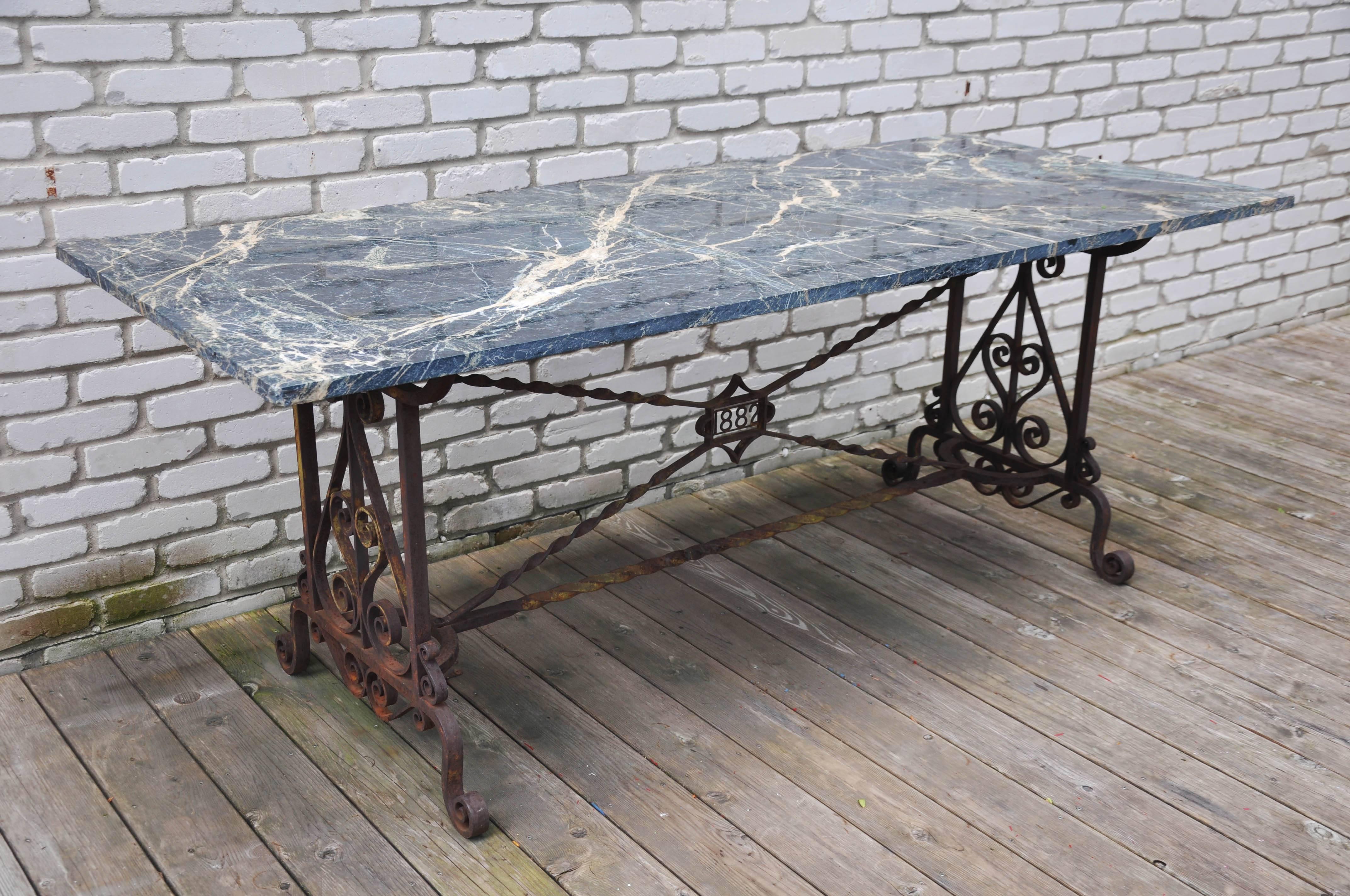 19th Century Wrought Iron Center Table/Garden Table In Good Condition In Chicago, IL