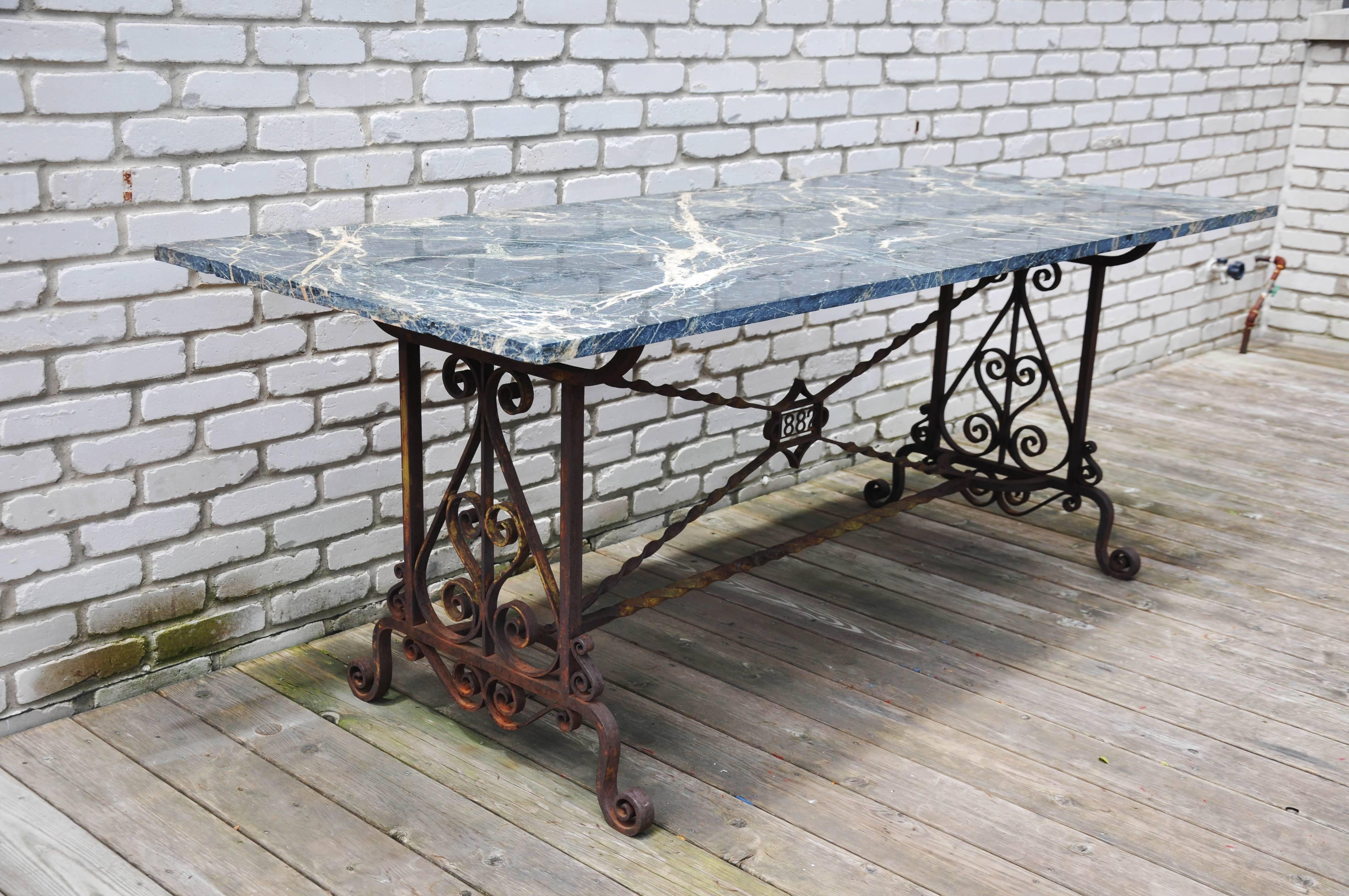 19th Century Wrought Iron Center Table/Garden Table 1