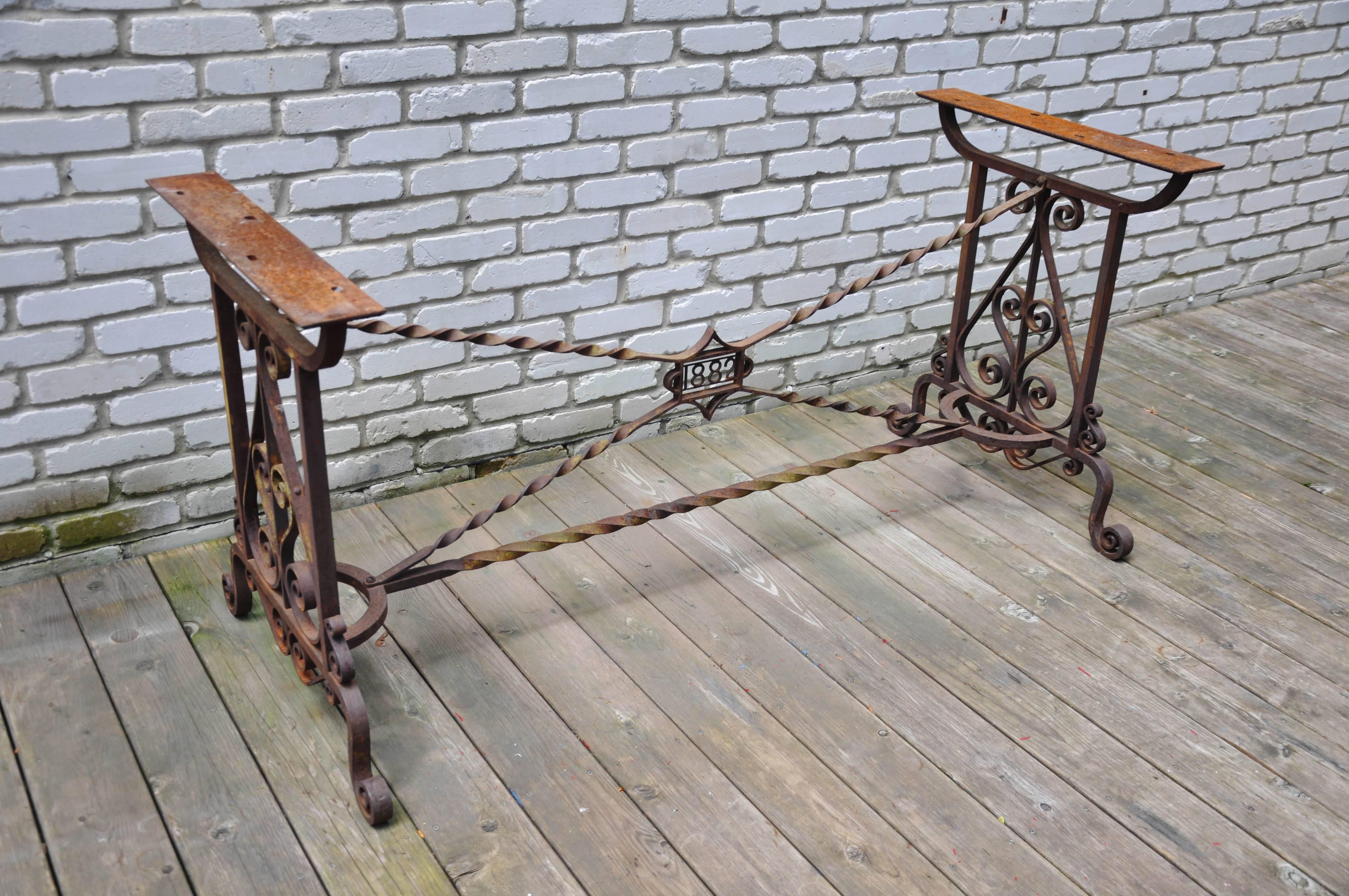 19th Century Wrought Iron Center Table/Garden Table 3