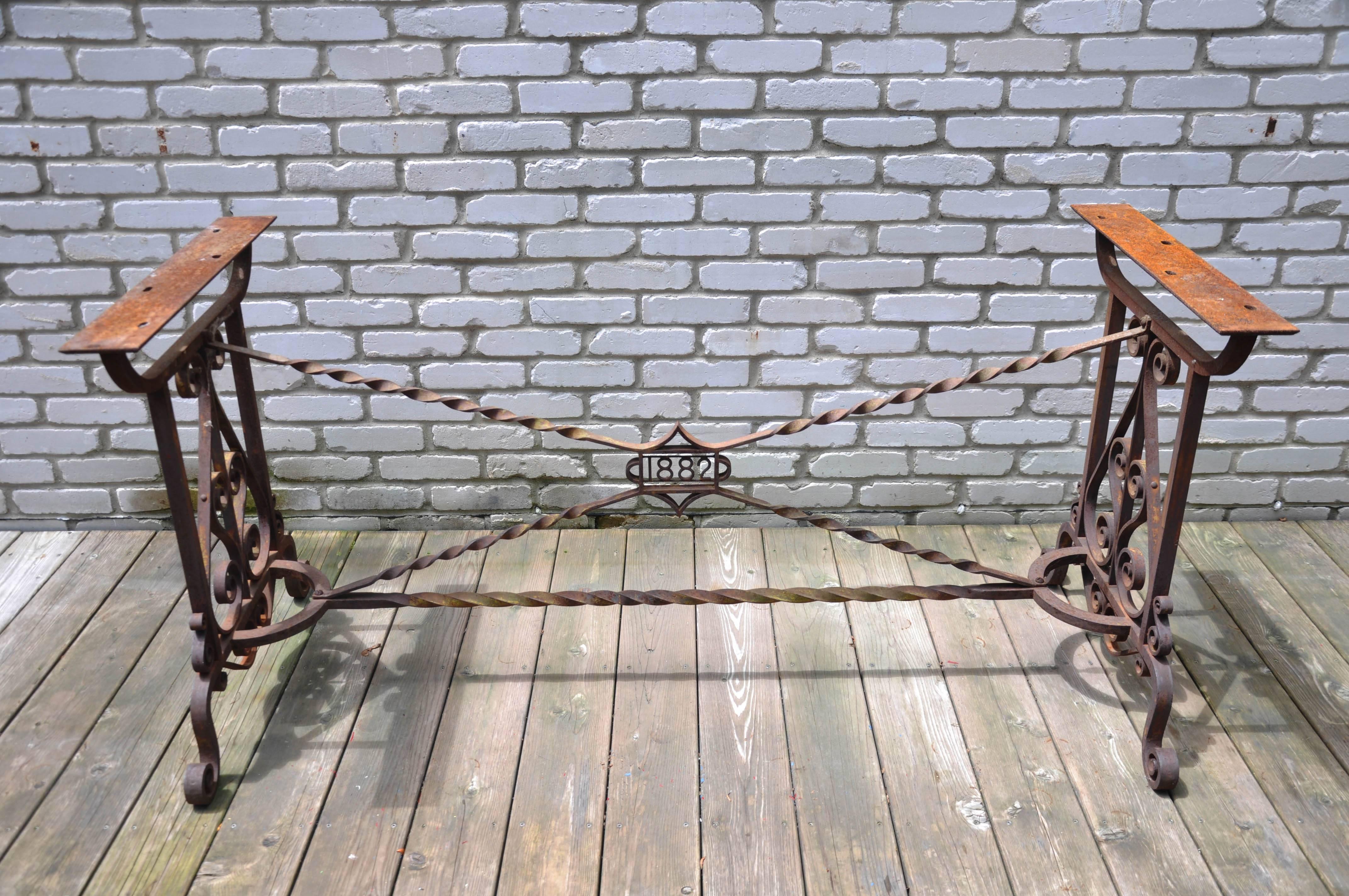 19th Century Wrought Iron Center Table/Garden Table 4