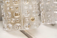 Set of Three Carl Fagerlund for Orrefors Sweden Crystal Wall Sconces, circa 1960