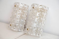 Pair of Carl Fagerlund for Orrefors Sweden Crystal Wall Sconces, circa 1960s