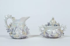 Vintage Porcelain Lusterware Cream and Sugar Set from Germany