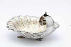 Jugendstil Sterling Silber vergoldet Fuß Muschel Form Dish