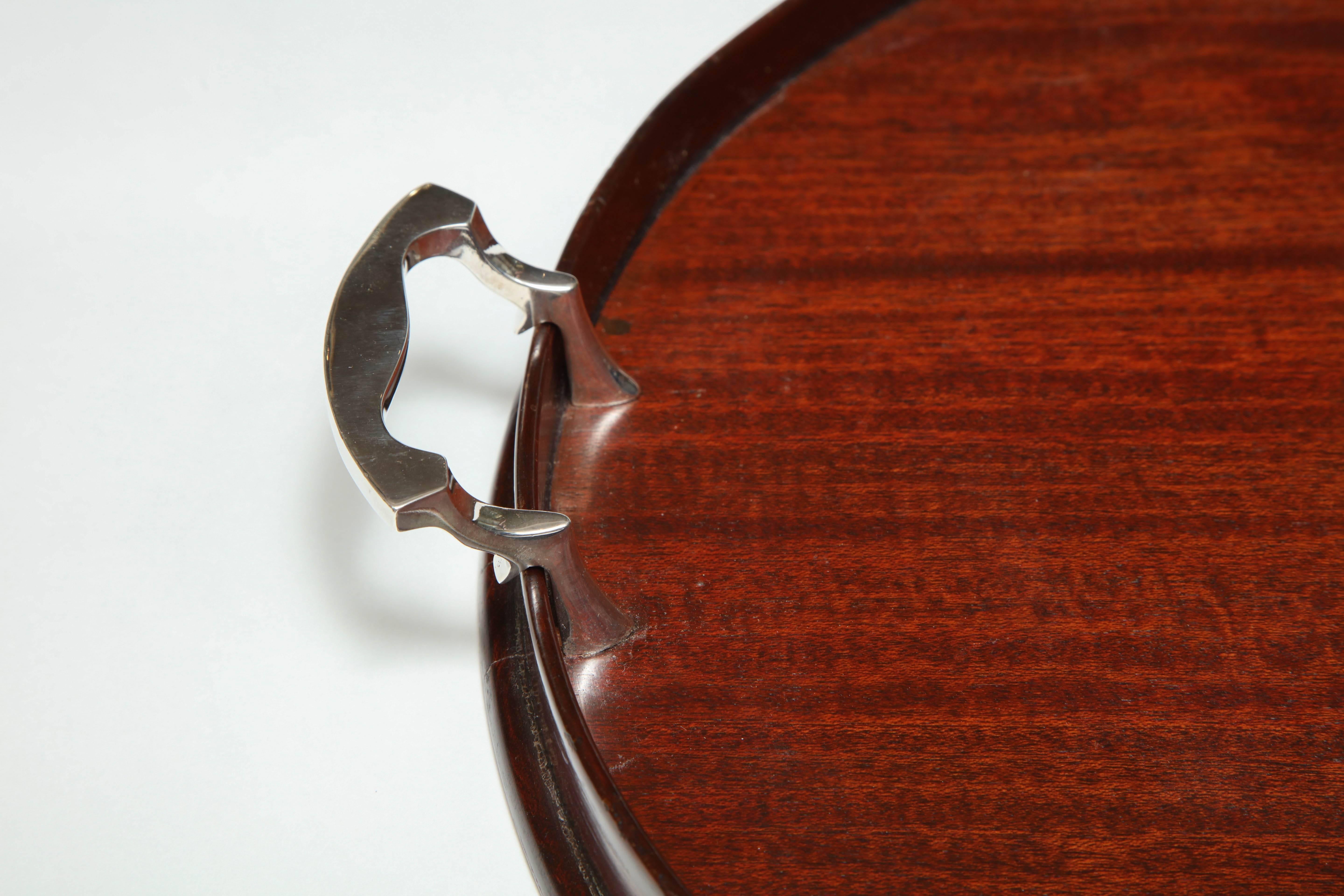 round serving tray with handles