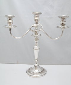 Pair of Empire-Style Sterling Silver Candelabra