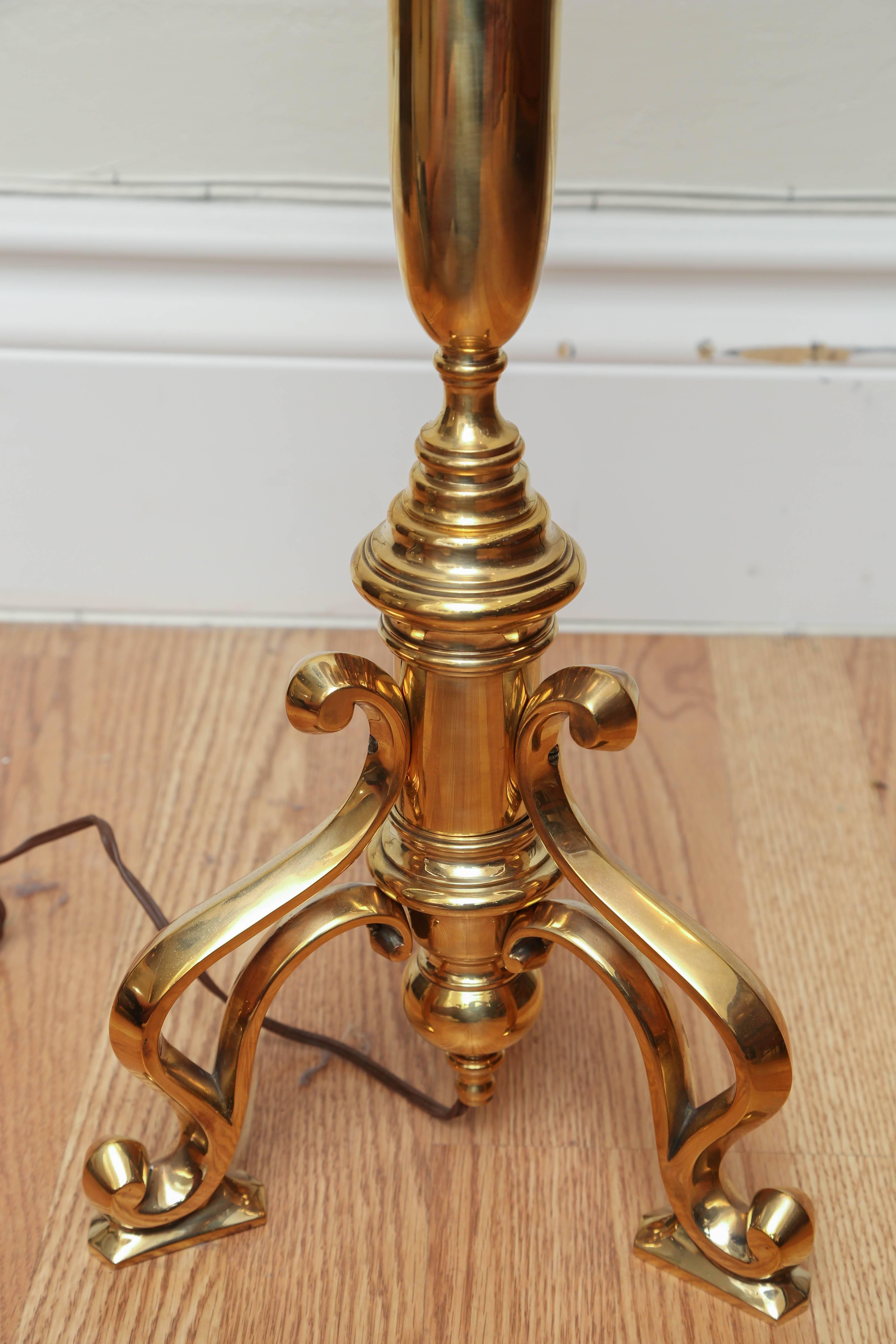 Solid Brass Candlestick Floor Lamp by Chapman 1