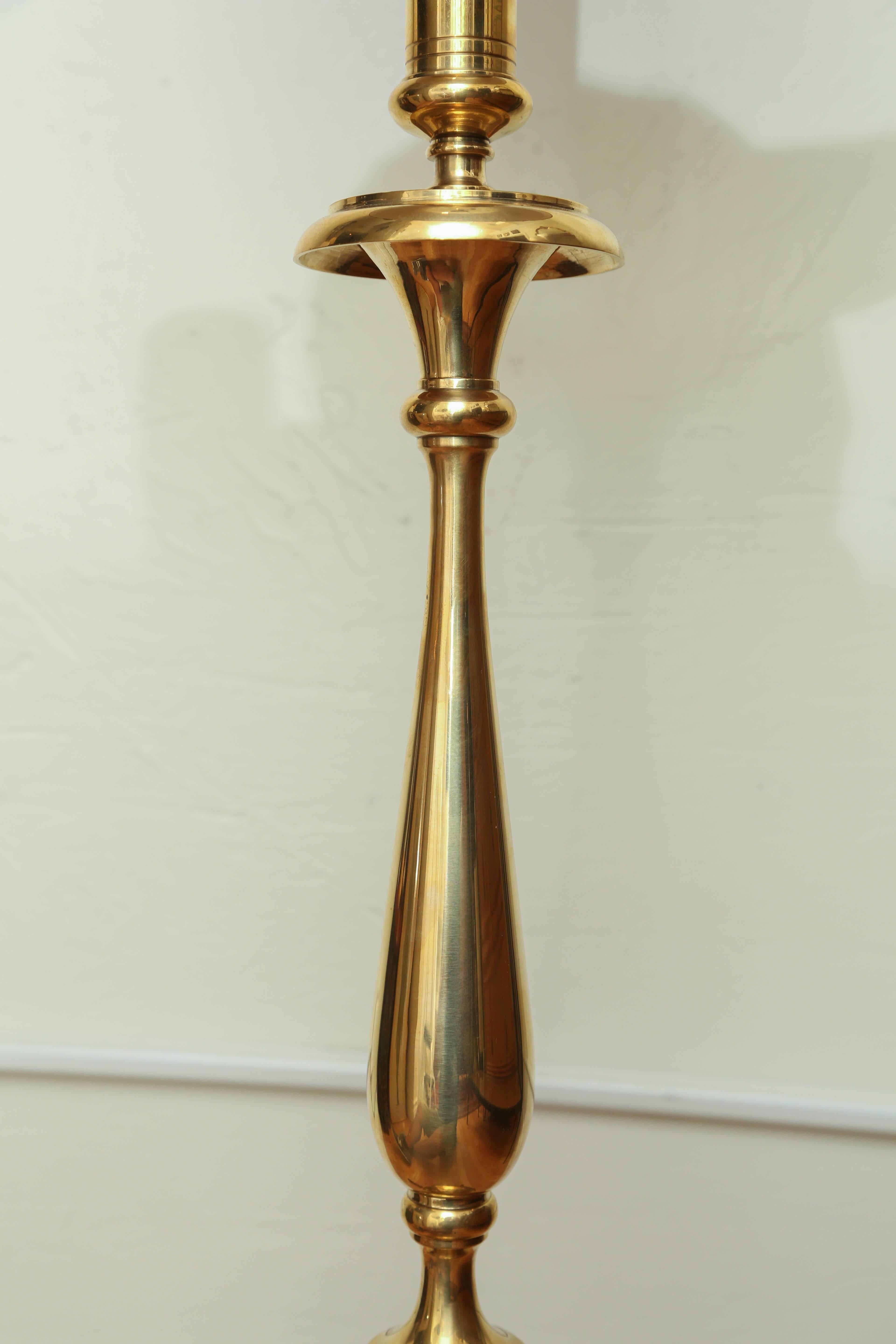 Solid Brass Candlestick Floor Lamp by Chapman 2