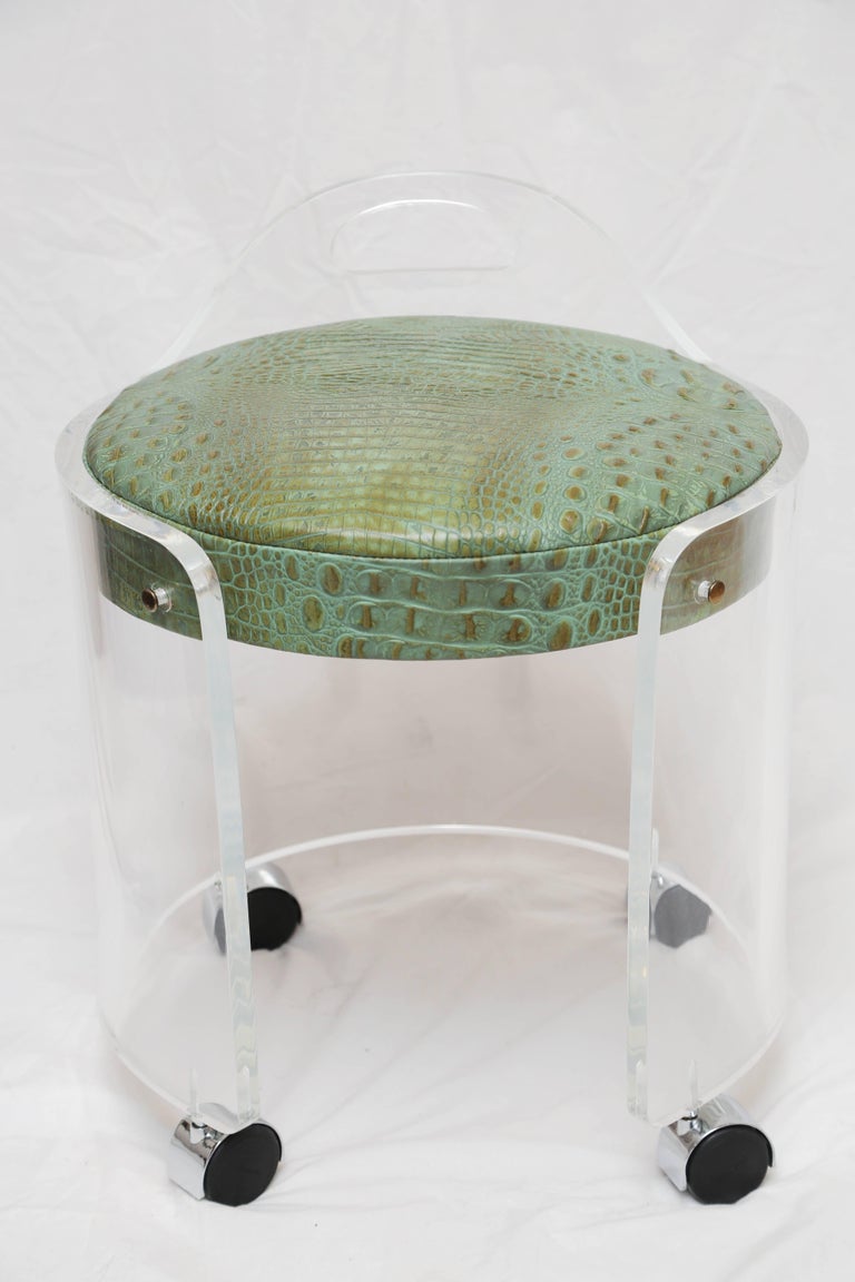Charles Hollis Jones Lucite Vanity Chair at 1stDibs